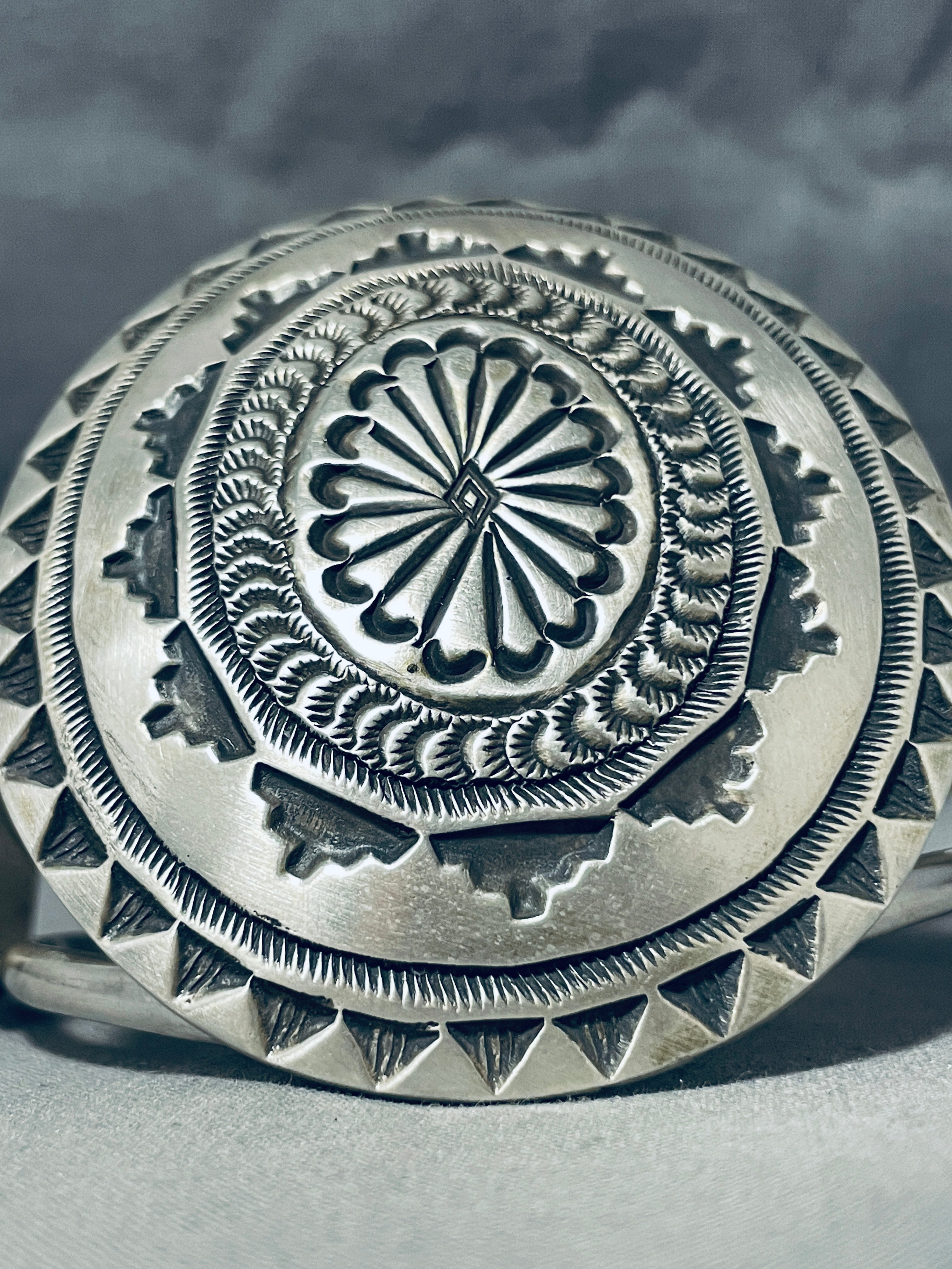 102 Grams Navajo Sterling Silver Concho & Coin Bracelet - Authentic Native American Jewelry for Women, Handmade Southwest Style Bangle for Boho Fashion & Special Occasions