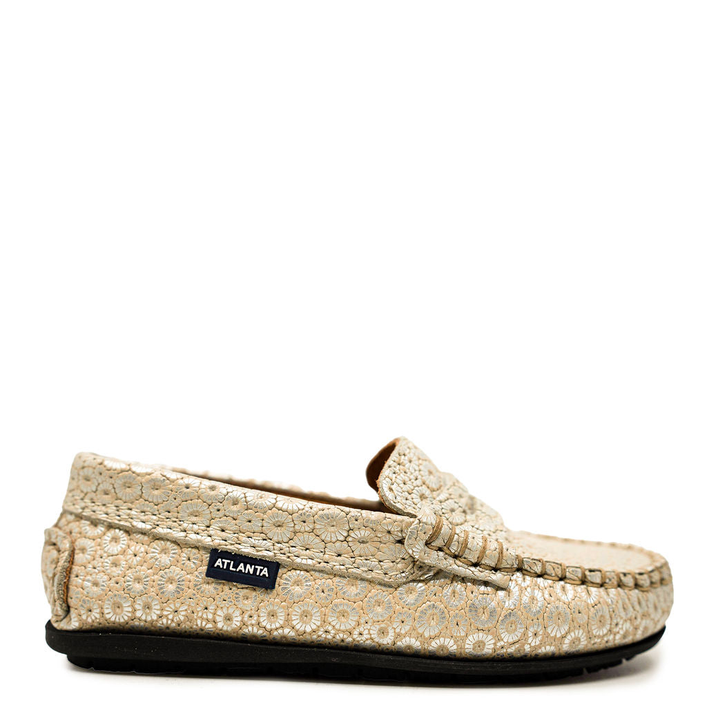 **Atlanta Moccasin Sand Sunflower Penny Loafers – Comfortable & Stylish Slip-On Shoes for Women | Perfect for Casual Outfits, Office Wear & Summer Vacations**