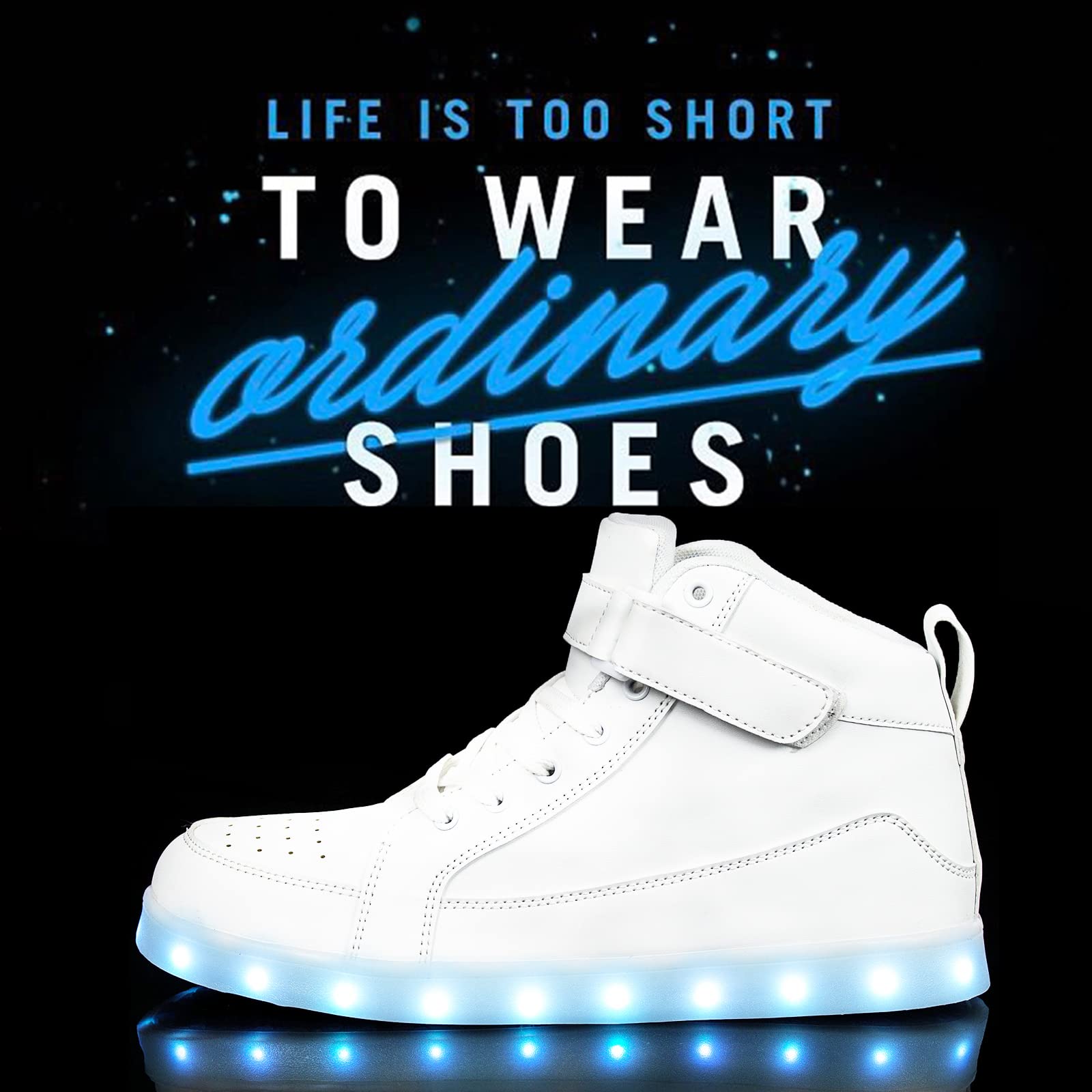 IGxx LED Light Up Shoes for Kids - High Top Glowing Sneakers for Boys & Girls - Fashionable & Fun for Nighttime Play, Parties & Outdoor Activities