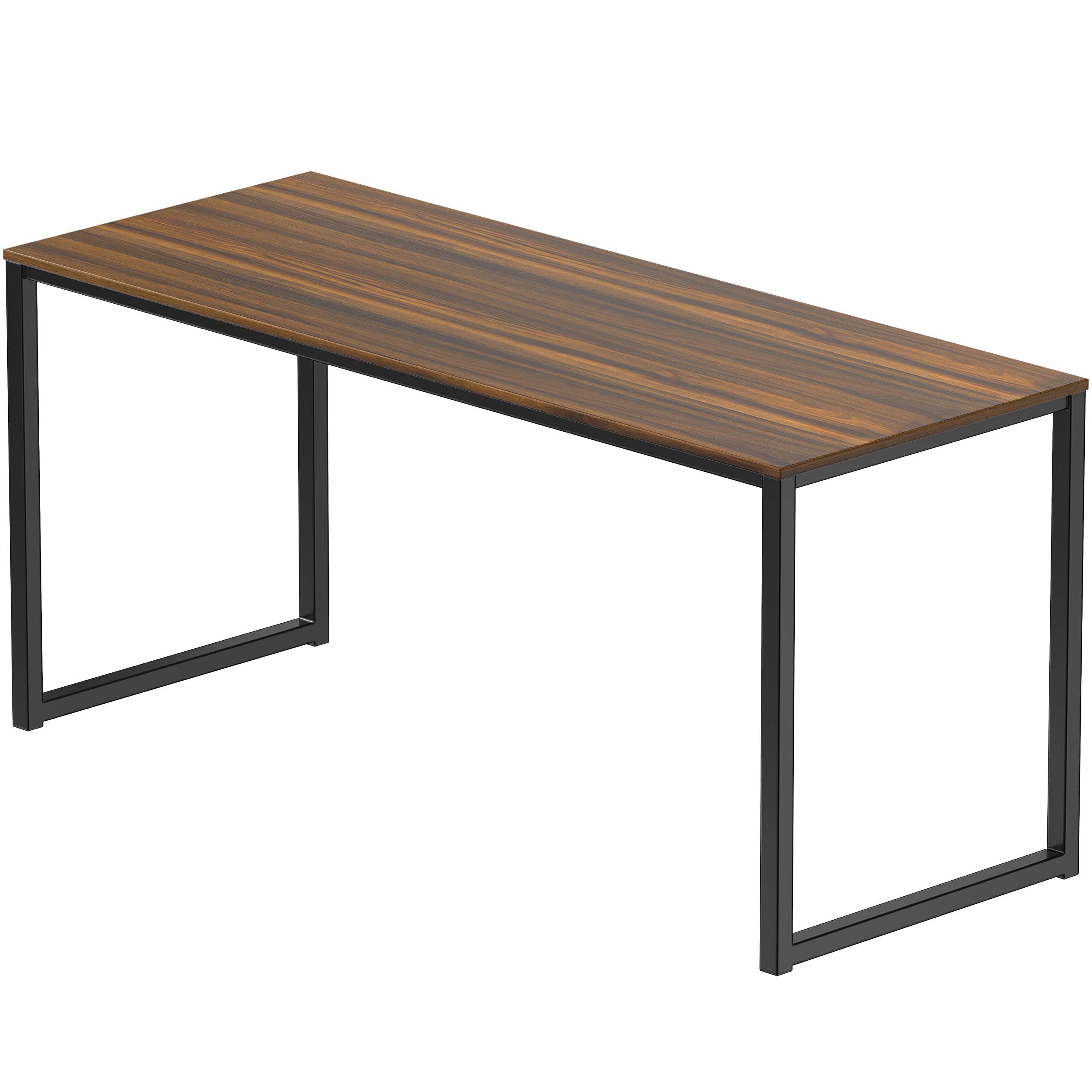SHW Mission 55-Inch Home Office Computer Desk, Walnut Finish - Modern Writing Desk for Small Spaces, Work from Home Office Furniture, Study Desk for Students & Remote Workers