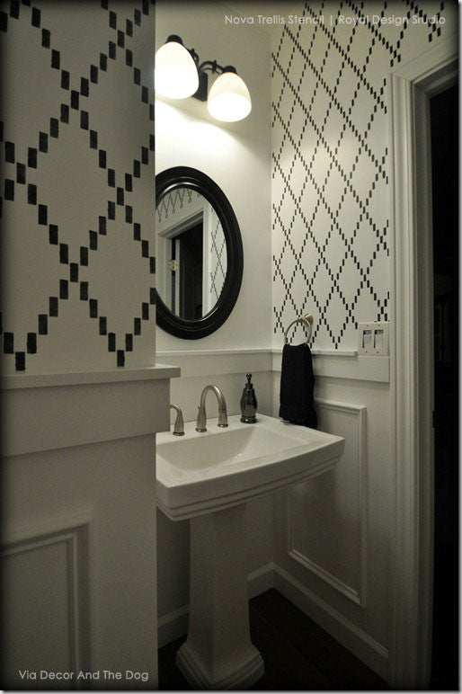 Nova Trellis Wall Stencil - Reusable DIY Painting Template for Home Decor, Nursery, Accent Walls & Furniture - Perfect for Bedroom, Living Room, Bathroom Makeovers