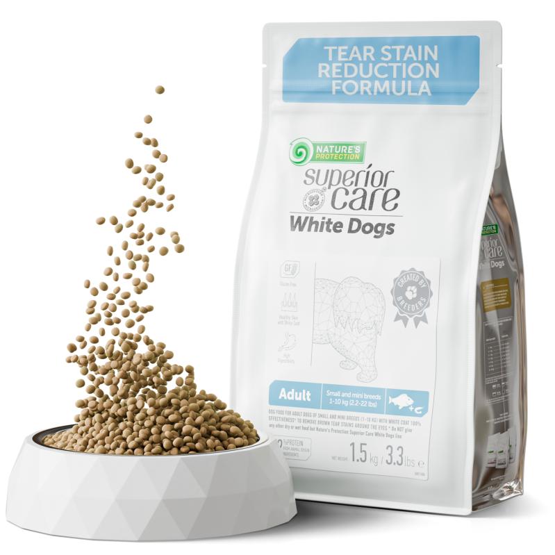 Premium Small & Mini Breed Dog Food with White Fish Protein - Supports Light Coat Health - Ideal for Adult Dogs at Home or Travel
