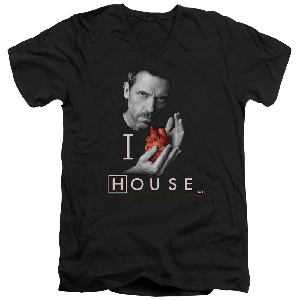 I Heart House Unisex V-Neck T-Shirt for Men & Women - Soft Cotton Casual Tee for Everyday Wear, Lounge & Outings