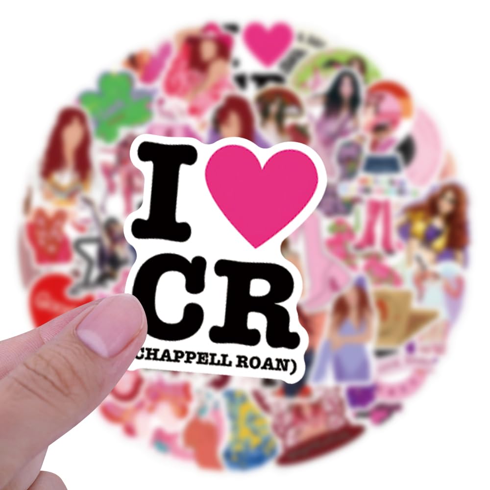 55Pcs Yuyul Chappell Roan Stickers for Adults & Teens - Waterproof Vinyl Pop Singer Decals, Midwest Princess & Dream Girl Stickers - Perfect for Water Bottles, Laptops, Skateboards & Guitars - Great for Music Lovers & Fan Gifts