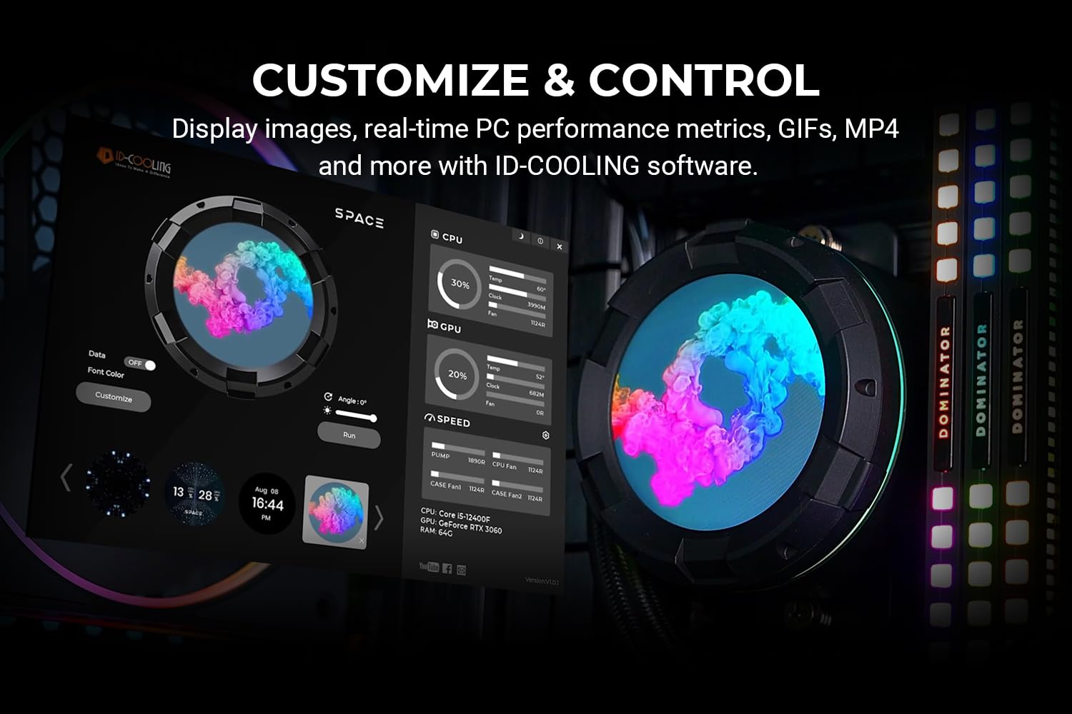 ID-COOLING SL360 RGB AIO Liquid CPU Cooler with 2.1