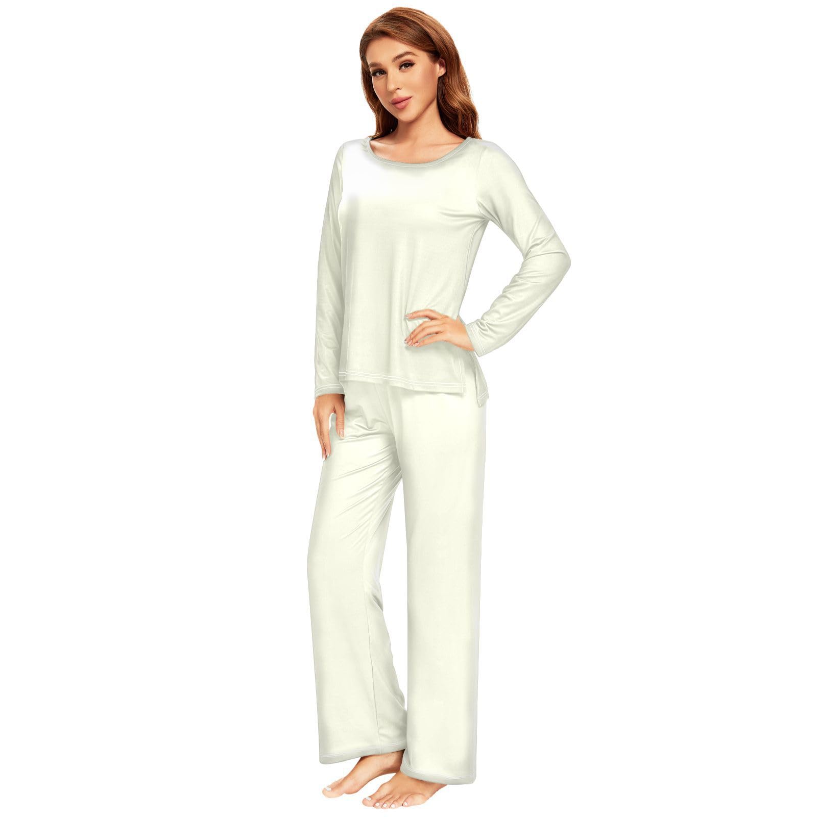 Blue Women's Pajama Set - Soft Long Sleeve Sleepwear Top & Pants Lounge Outfit 20804 | Cozy Nightwear for Relaxing at Home, Sleepovers & Winter Comfort