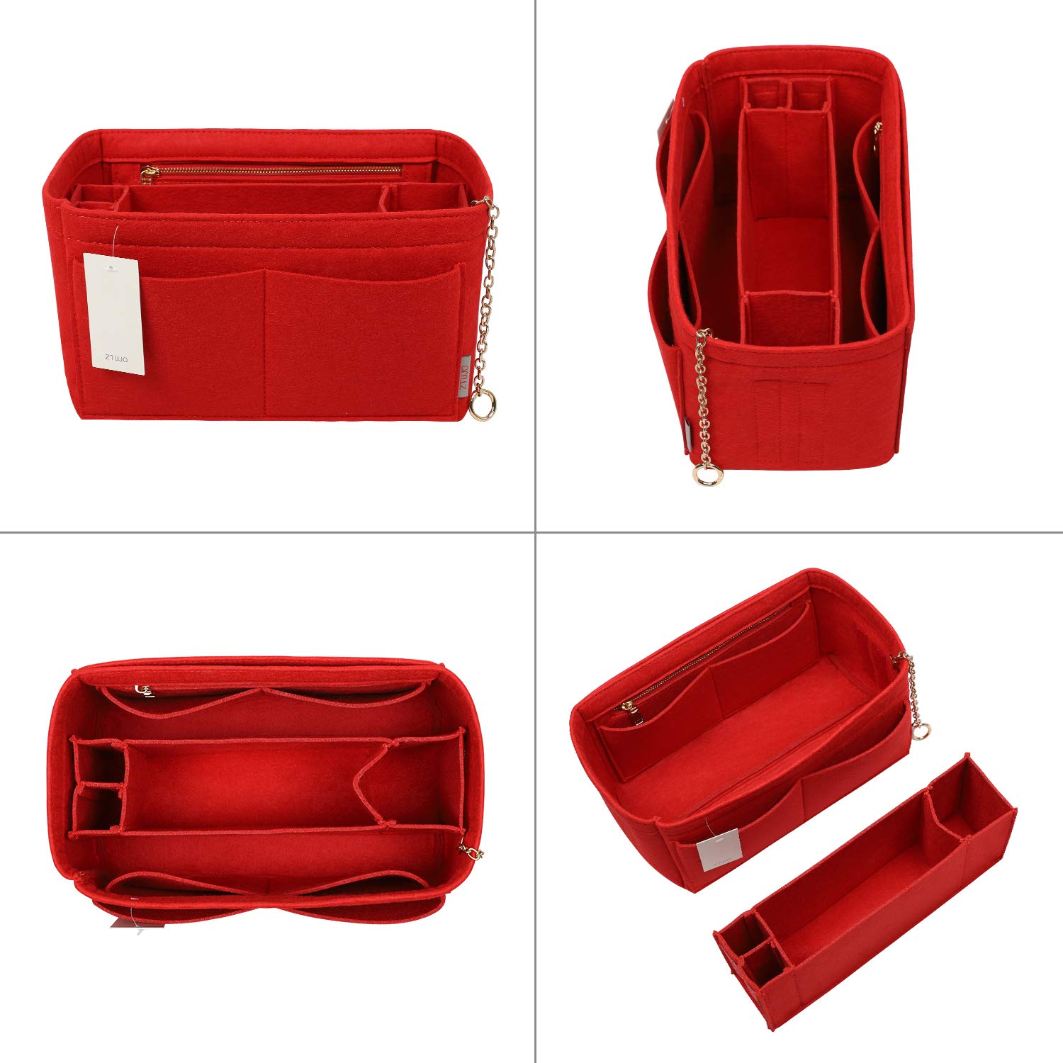 Premium Felt Purse Organizer Insert with Zipper & Sewn Bottom - 6 Sizes for Speedy, Neverfull & Graceful Handbags | Perfect for Travel, Work & Everyday Organization