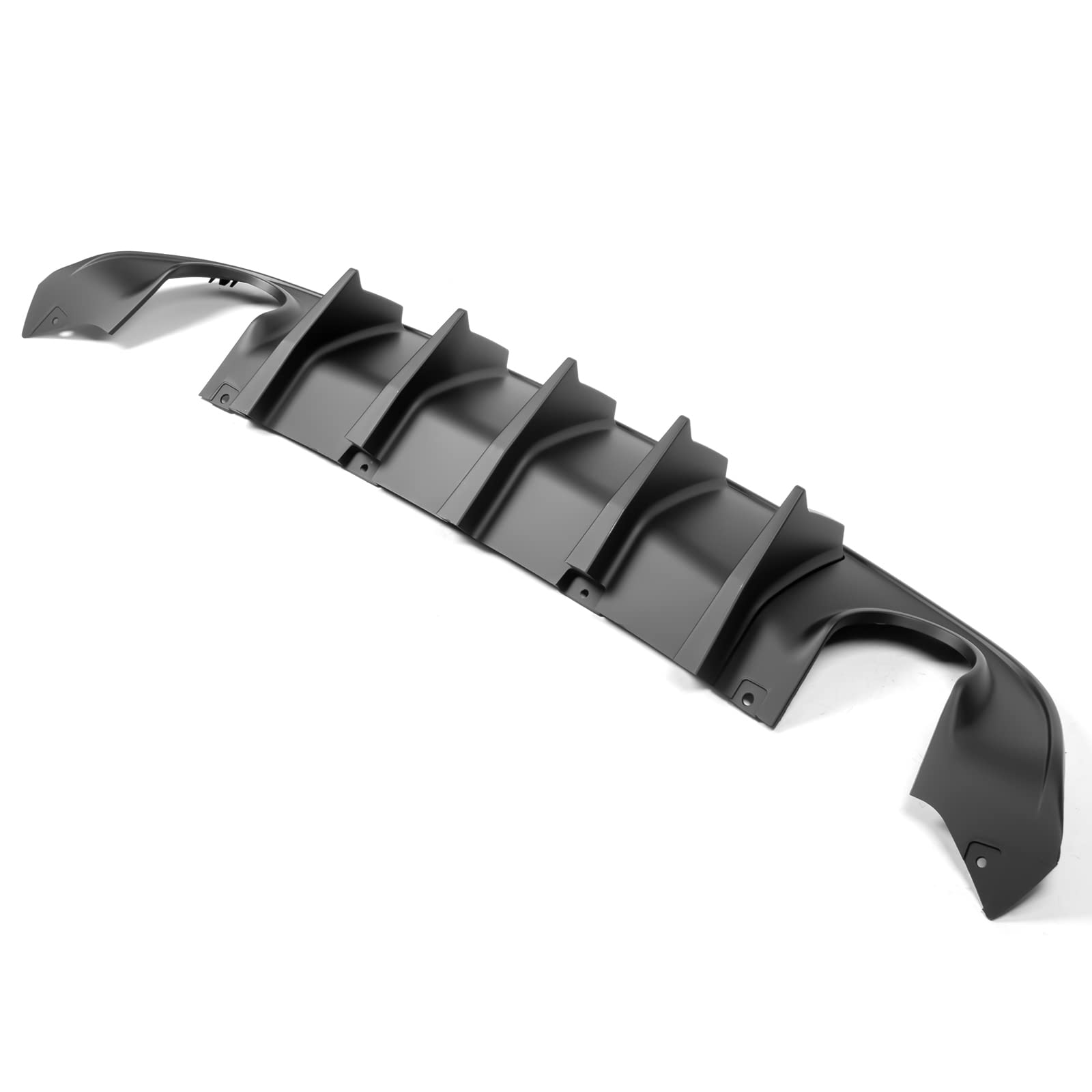 FREEMOTOR802 Rear Bumper Diffuser Compatible with 2015-2023 Dodge Charger | IKON V2 Style Matte Black Lip Kit (2PC) | PP Material Shark Fin Design | Enhances Sporty Look & Protects Bumper