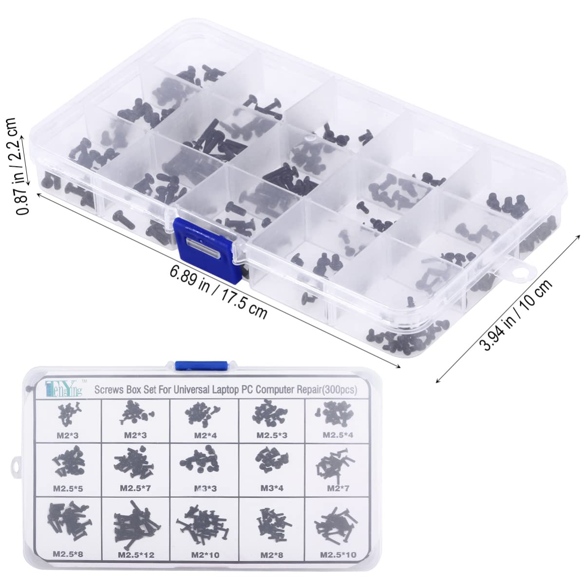 Homoyoyo 900 Pcs Universal Laptop Repair Screws Kit - Computer Repair Accessories, Martini Shaker Lid Replacement Screws Assortment for Laptop, PC, and Electronic Device Maintenance