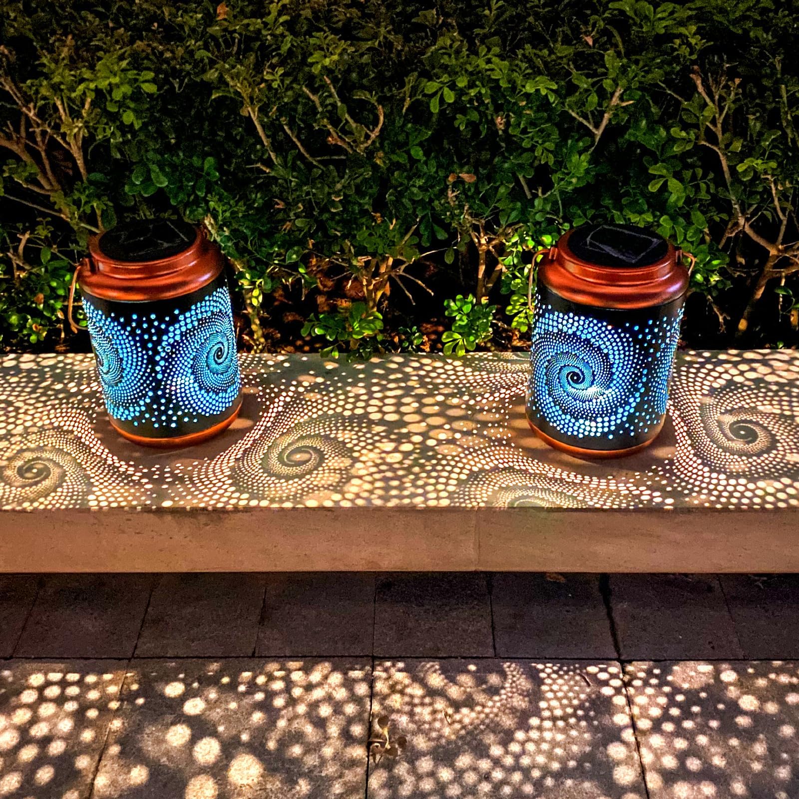 YISITEONE 2-Pack Mosaic Bohemian Solar Lanterns - Waterproof Outdoor Table Lights, Turkish Moroccan Decor for Garden, Patio, Yard, Lawn & Front Porch - Perfect Gardening Gifts for Women, Mom & Grandma - Ideal for Evening Ambiance & Outdoor Entertaining