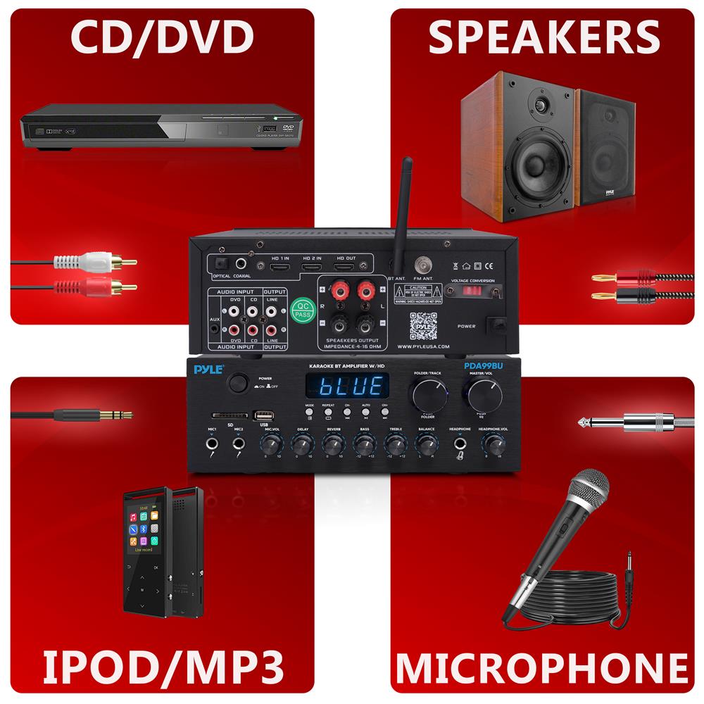 High Fidelity Wireless Bluetooth Streaming Amplifier - Premium Sound for Home Theater, Music & Entertainment Systems