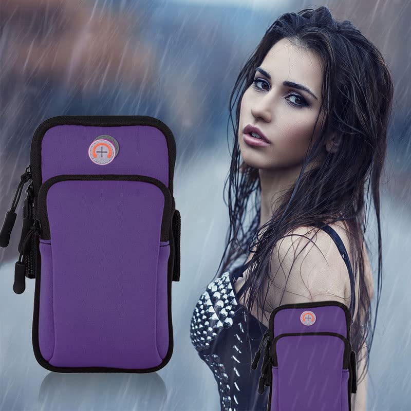 Running Armband Phone Holder for iPhone 11-16 Series & Galaxy S21-S25 - Adjustable Workout Armband with Key Pocket - Perfect for Jogging, Gym, Cycling & Outdoor Sports