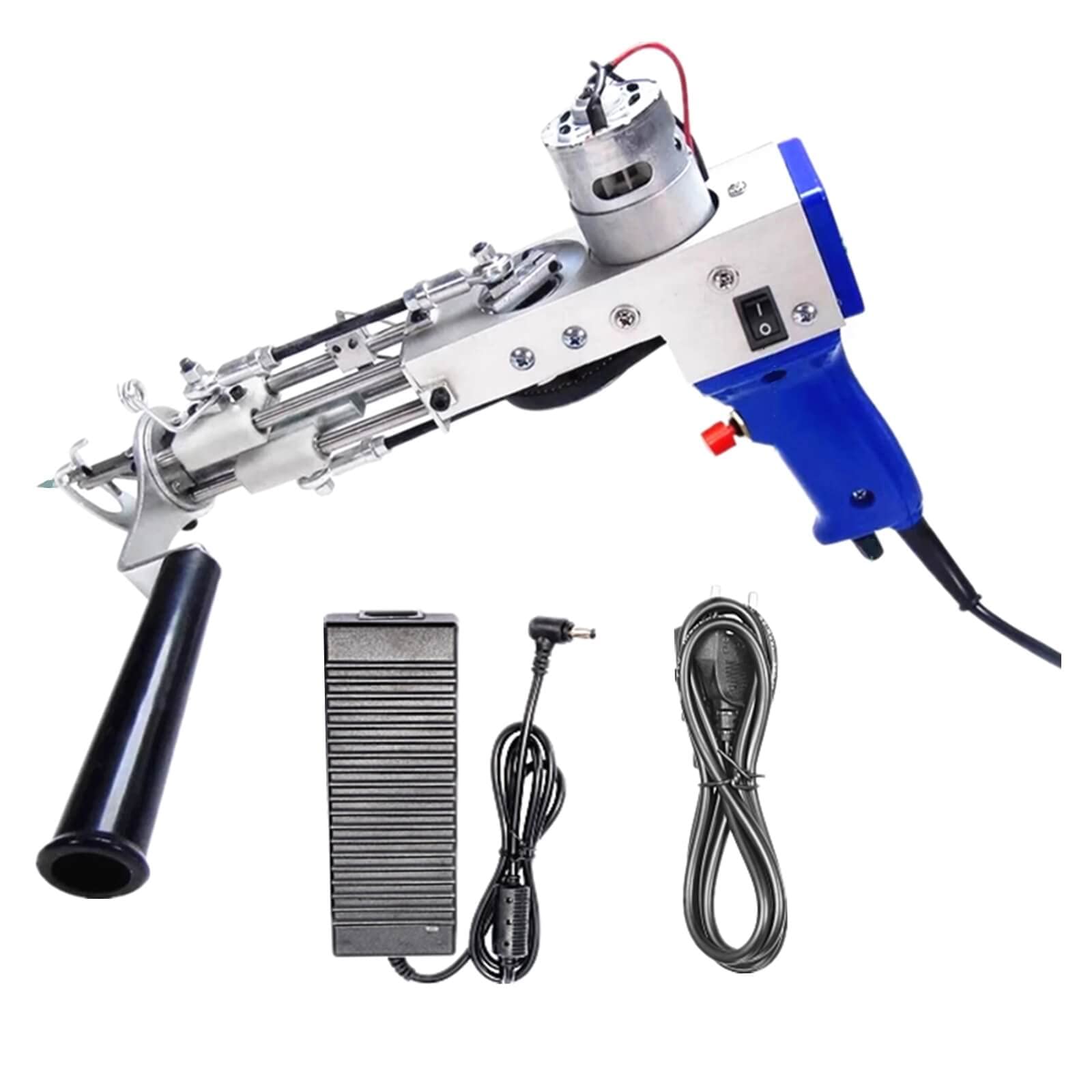 Electric Tufting Gun Set for Carpet & Rug Making - Cut Pile Punch Needle Tool with Loop Pile Attachment - DIY Handheld Flocking Machine for Home Decor, Wall Hangings & Craft Projects