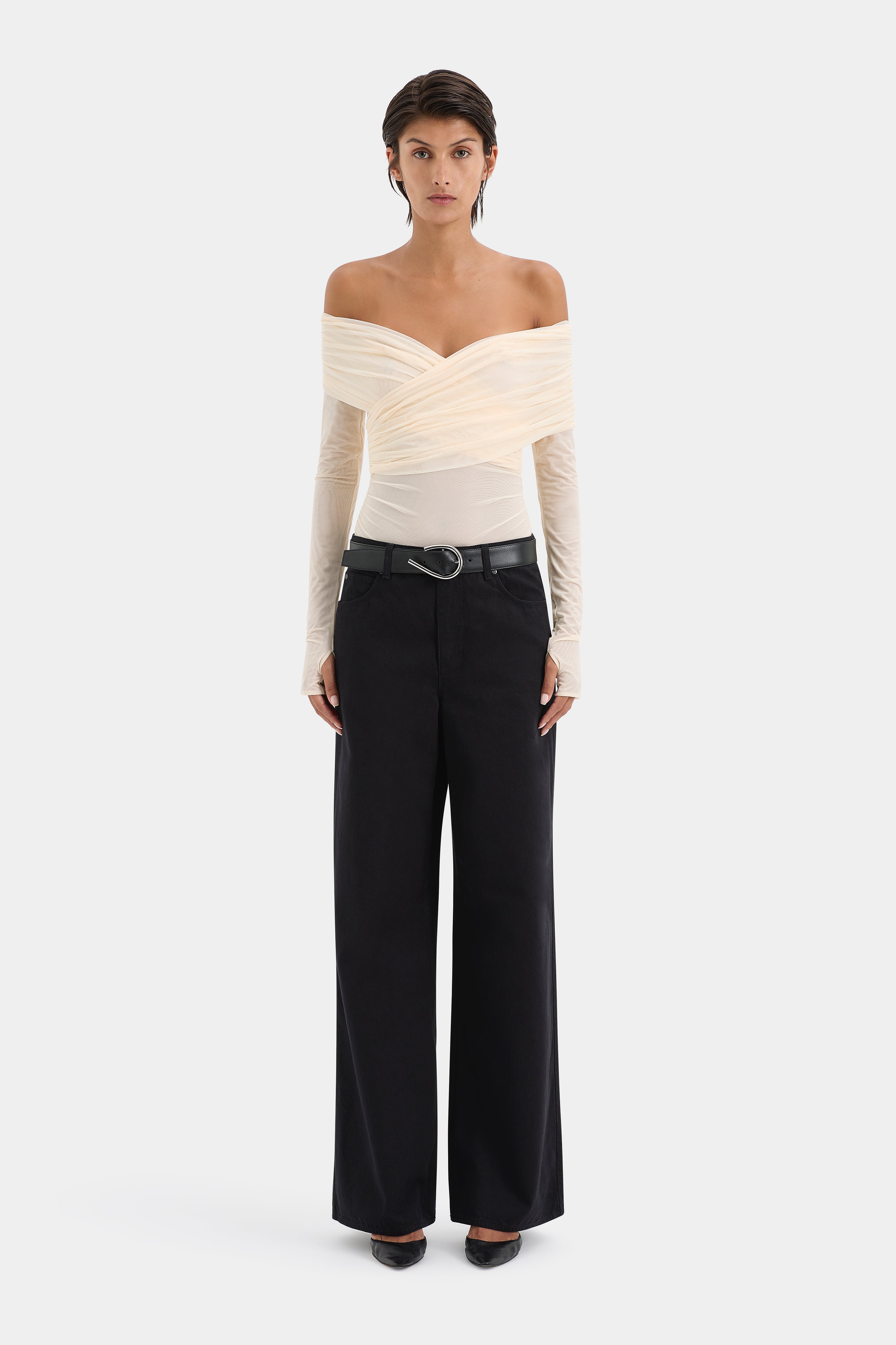 Jacques Women's Gathered Long Sleeve Blouse - Elegant Casual Tops for Work, Date Night & Everyday Wear