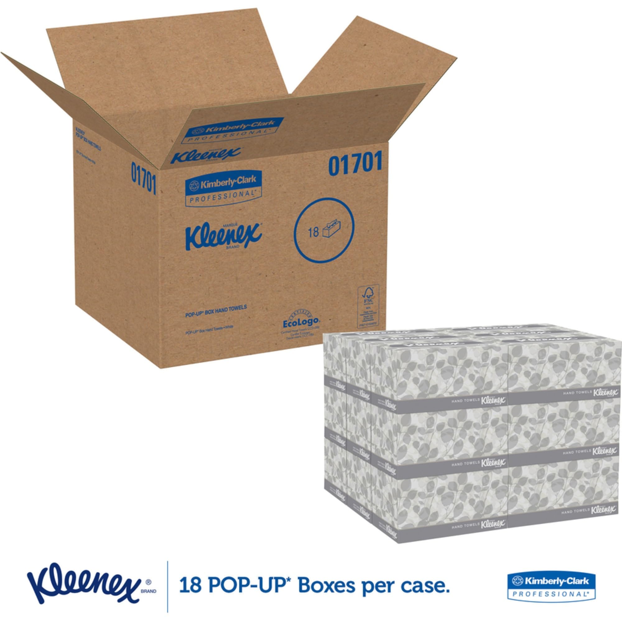 KLEENEX Pop-Up Box Hand Towels | 9 x 10.5 Inch Paper Towels | 120 Count Bulk Pack | For Kitchen, Bathroom & Office Use
