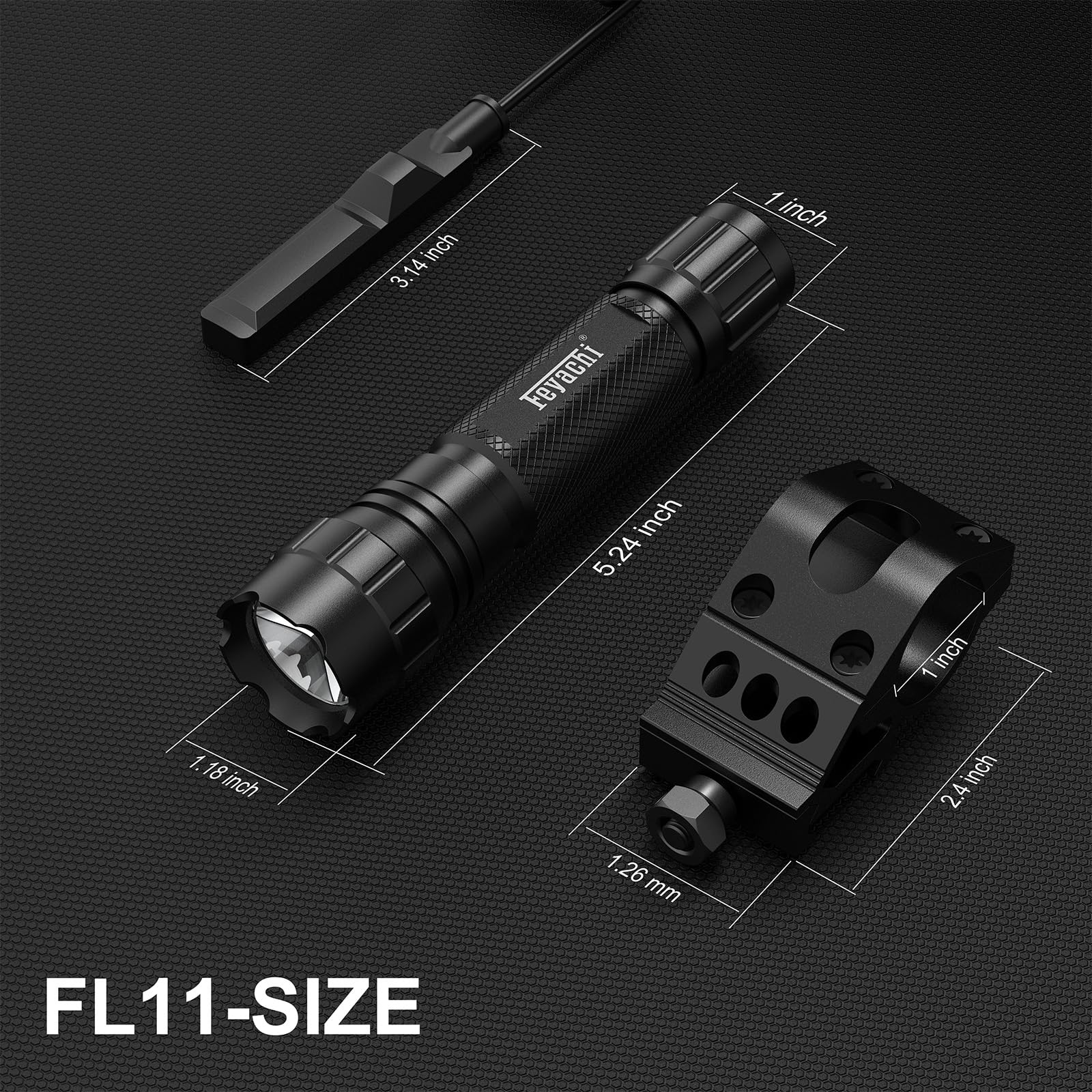 Feyachi 1200 Lumen Tactical Flashlight - LED Weapon Light with Picatinny/M-LOK Rail Mount & Pressure Switch - Perfect for Hunting, Camping, and Home Defense