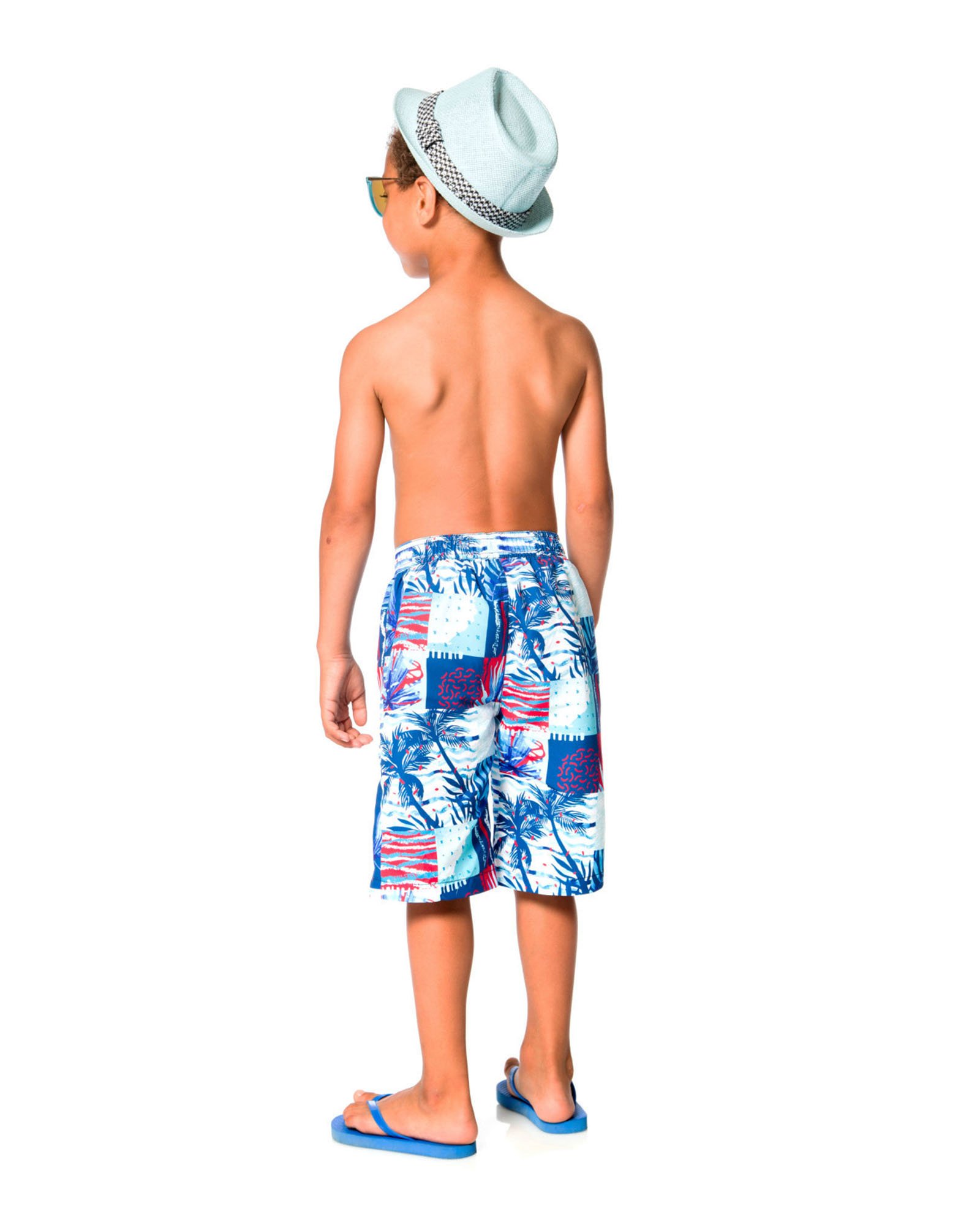 Deux par Deux Boys' Surfer Shorts - Ocean Print Playa Del Mar Swim Trunks for Kids (Sizes 2-10) | Perfect for Beach, Pool & Summer Vacation