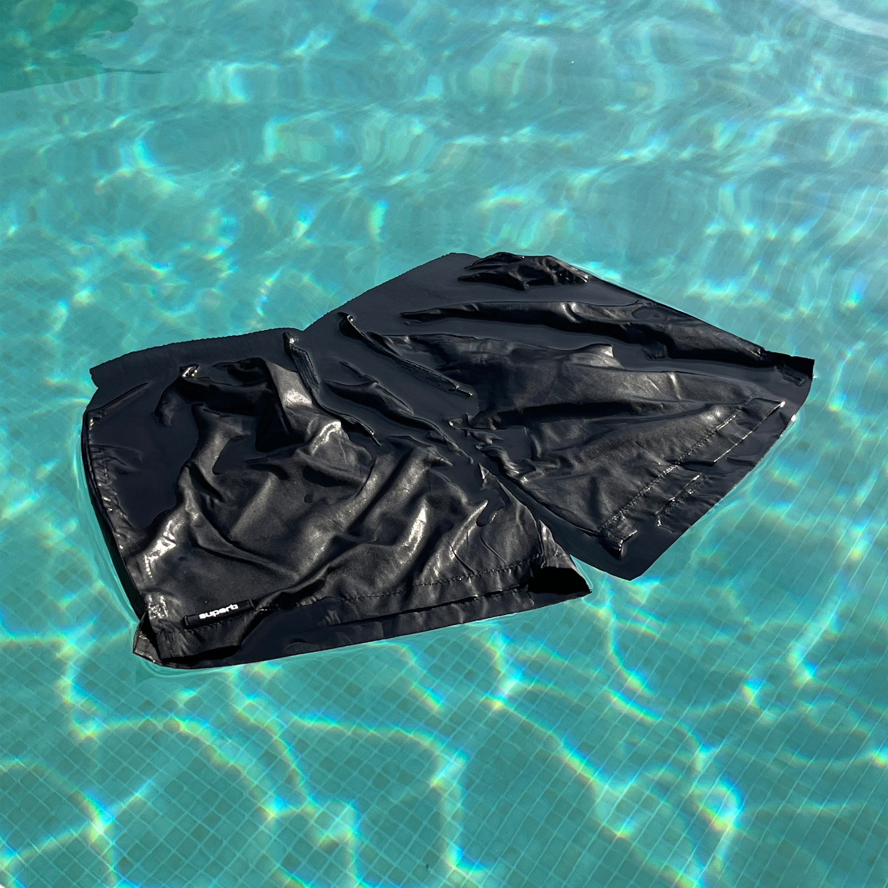 Icon Black Silicone Swim Trunks for Men - Comfortable & Quick-Drying Swimwear for Beach, Pool & Water Sports