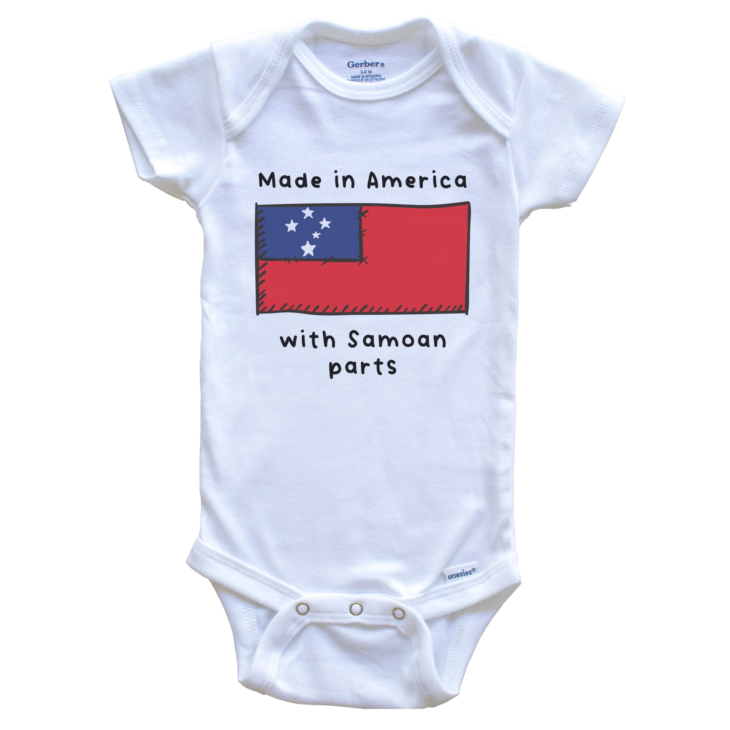 American-Made Samoa Flag One-Piece Baby Bodysuit - Soft Cotton Infant Romper for Holidays & Cultural Celebrations