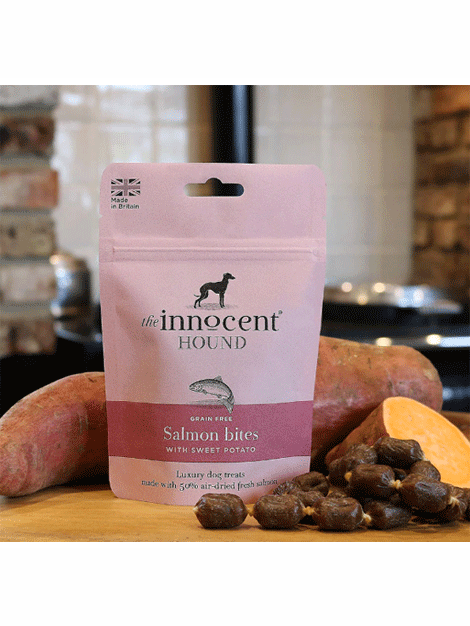 Premium Innocent Hound Salmon & Sweet Potato Dog Treats - All-Natural, Grain-Free Training Snacks for Small & Large Dogs - Perfect for Reward Training, Travel & Outdoor Adventures