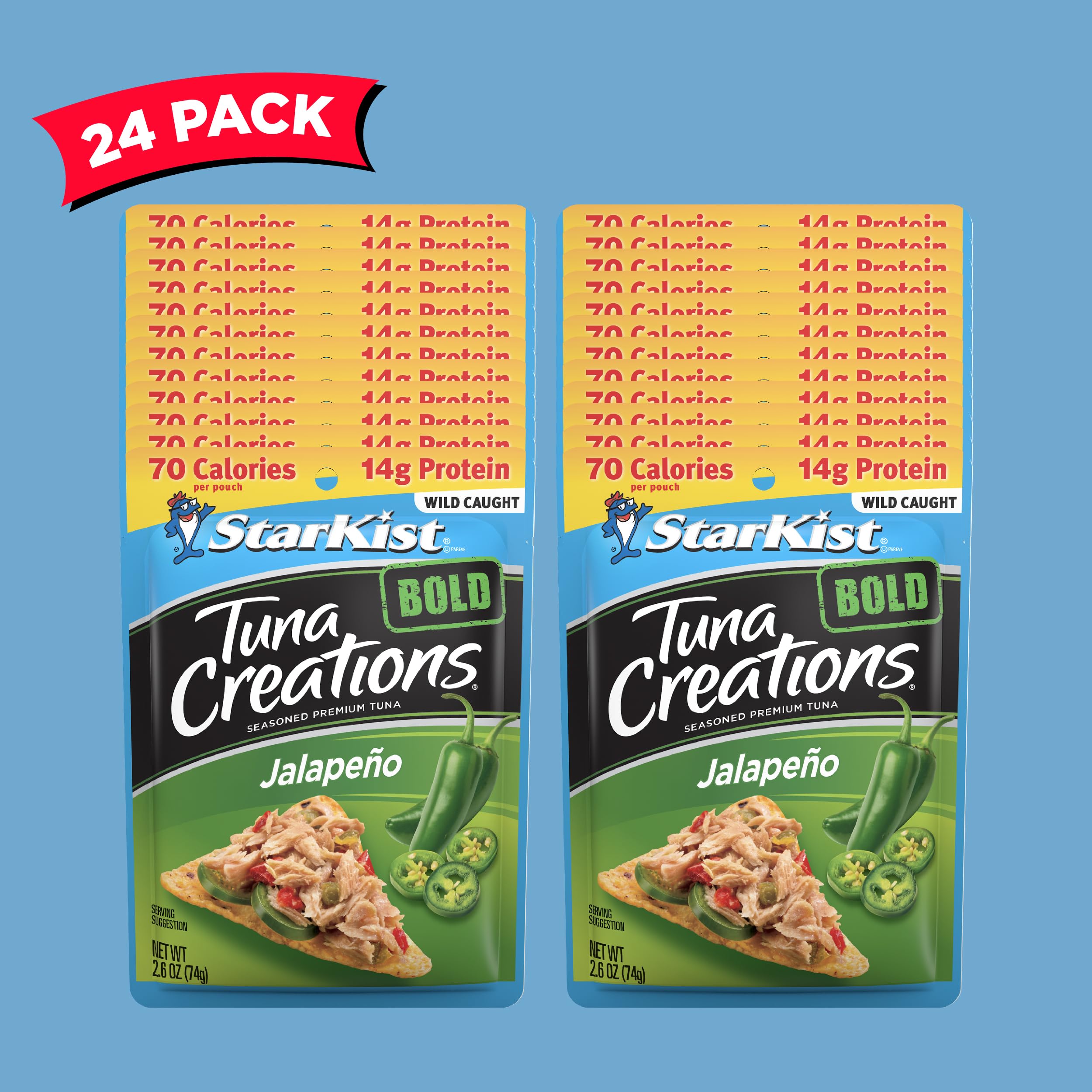 StarKist Tuna Creations Bold Jalapeño Flavor, 2.6 Ounce Pouch (Pack of 24) - Perfect for Sandwiches, Salads & Quick Protein Snacks On-The-Go