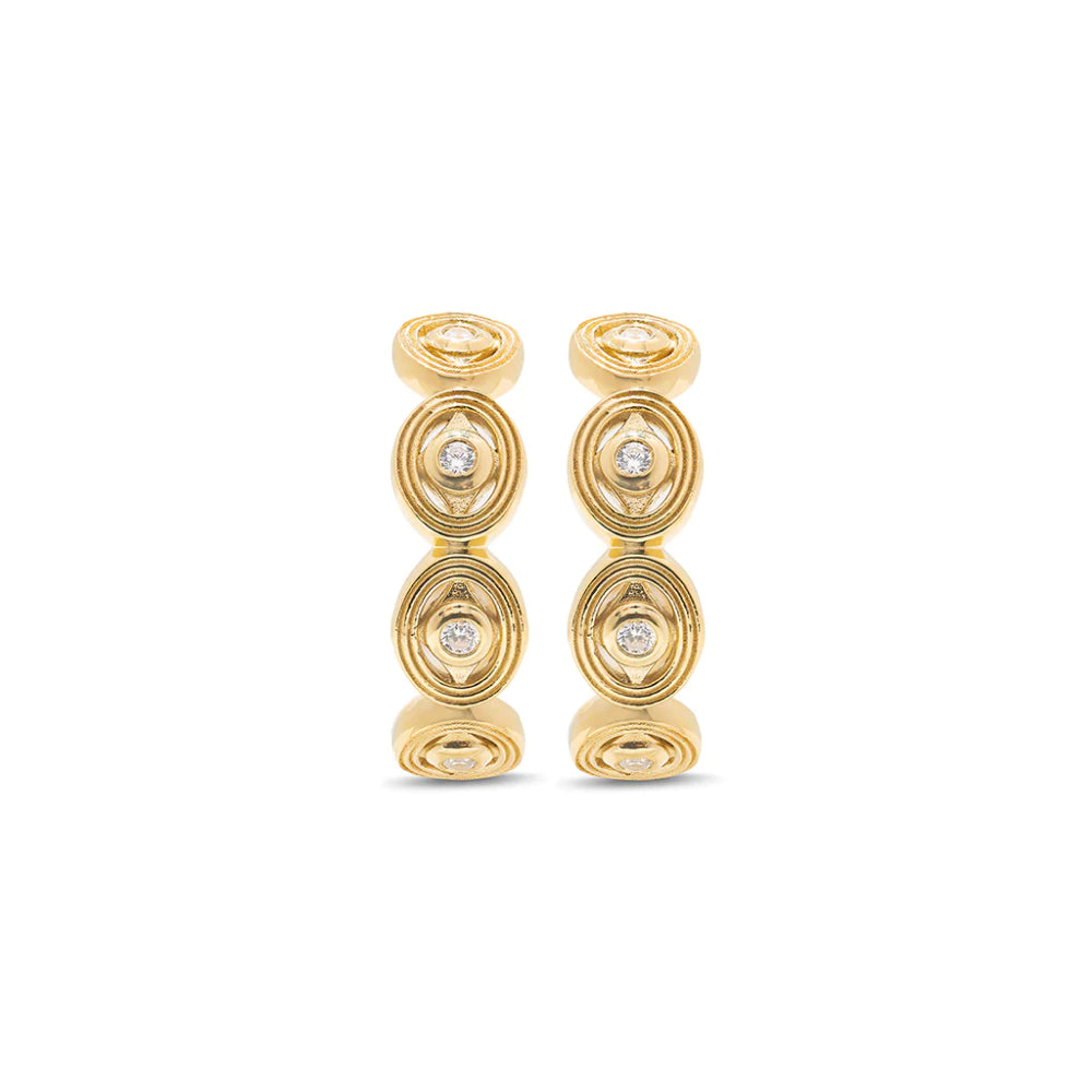 Capucine de Wulf Monique Hoop Earrings - 14K Gold Plated Dainty Huggie Hoops for Women | Perfect for Everyday Wear, Date Night & Special Occasions