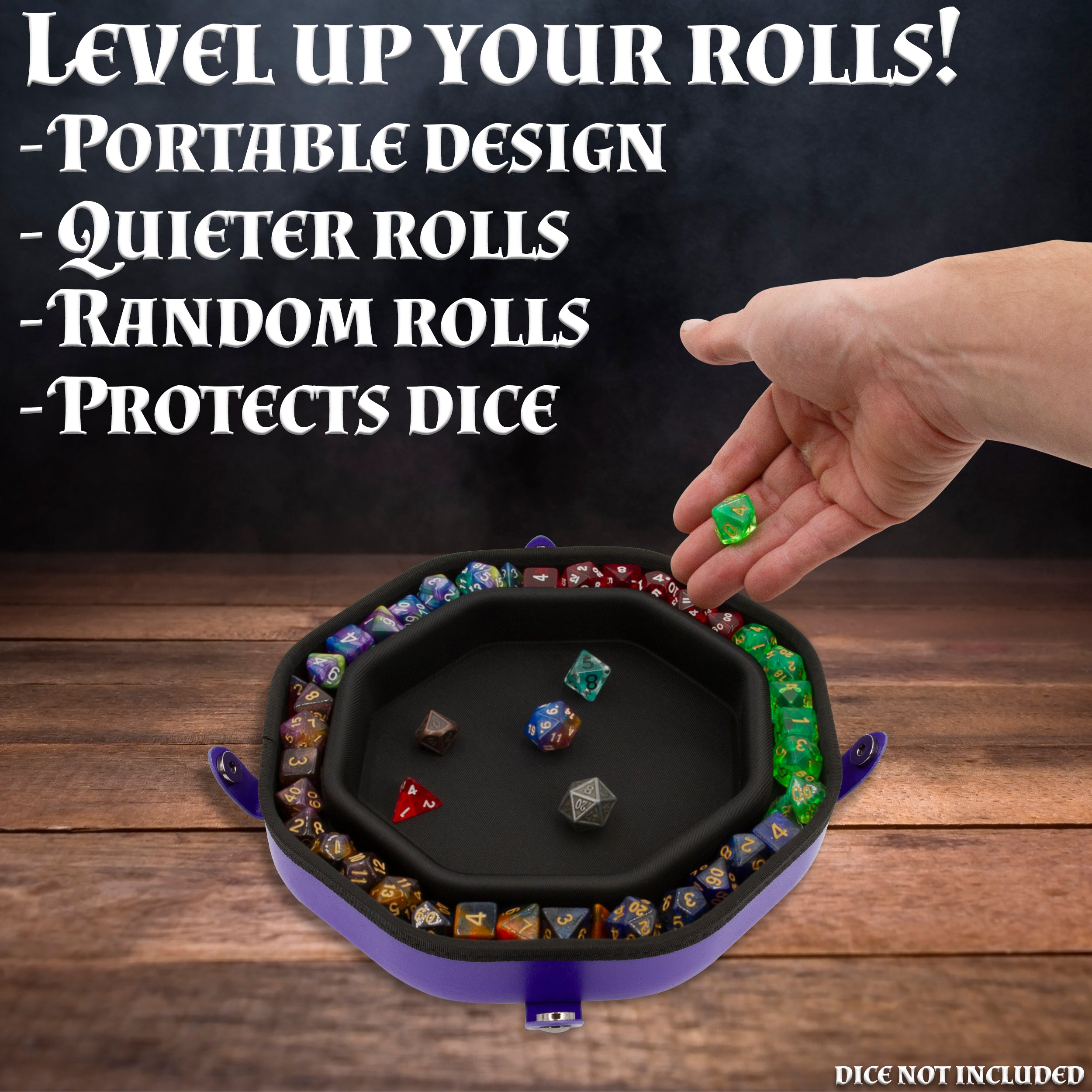 CASEMATIX Dice Tray & Storage Case - Holds 115 RPG Dice with Tree of Life Design for Dungeons & Dragons, Pathfinder - Perfect for Tabletop Gaming, Dice Protection & Organized Storage