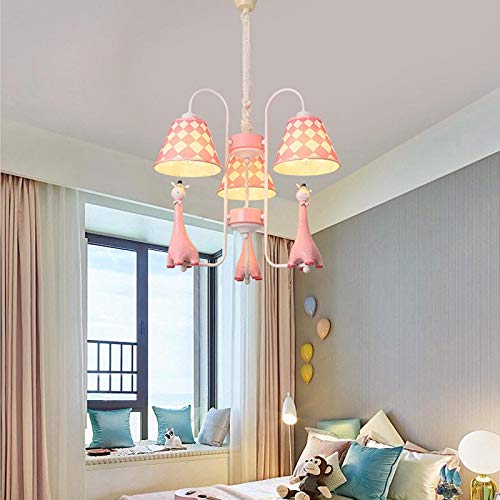 Creative Fabric Pendant Lights for Kids - Pink Children's Bedroom Chandelier, Nursery Ceiling Lamp for Boys & Girls - Perfect for Bedrooms, Playrooms, and Kids' Room Decor