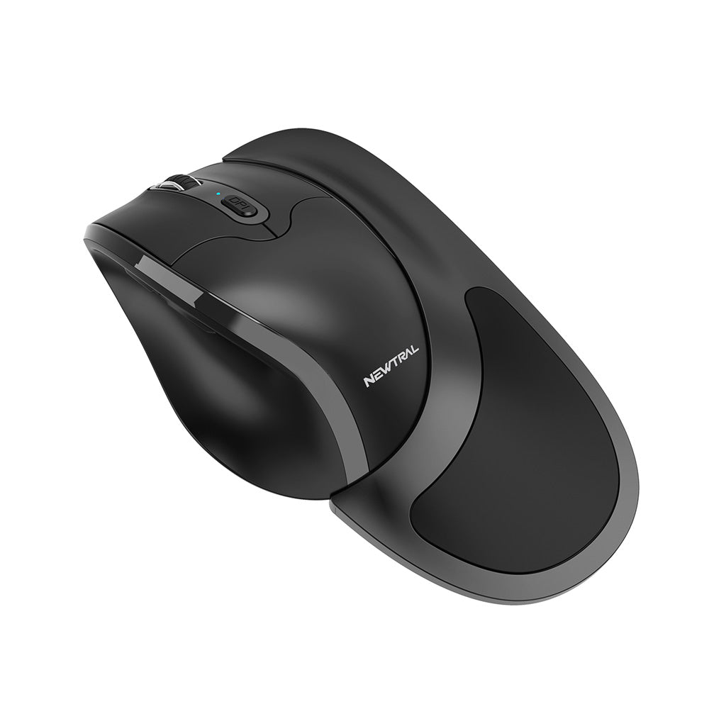 Newtral 3 Wireless Mouse - Ergonomic Bluetooth Computer Mouse with Silent Click, 2.4G USB Receiver for Laptop, PC, Mac - Black | Perfect for Office, Home & Travel Use