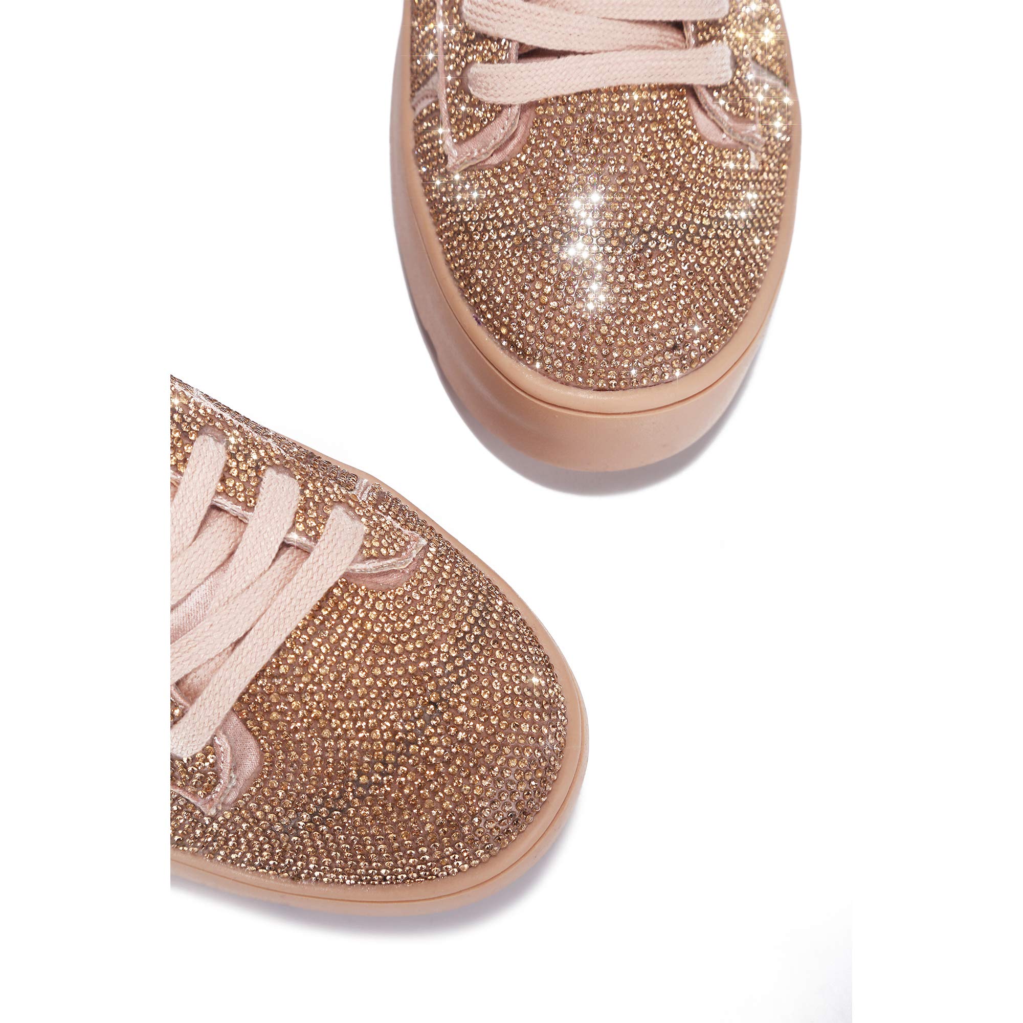 Cape Robbin Women's Euro Platform Sneakers - Fashion Flatform Shoes with Faux Rhinestones | Casual Wear, Street Style, Party Outfits