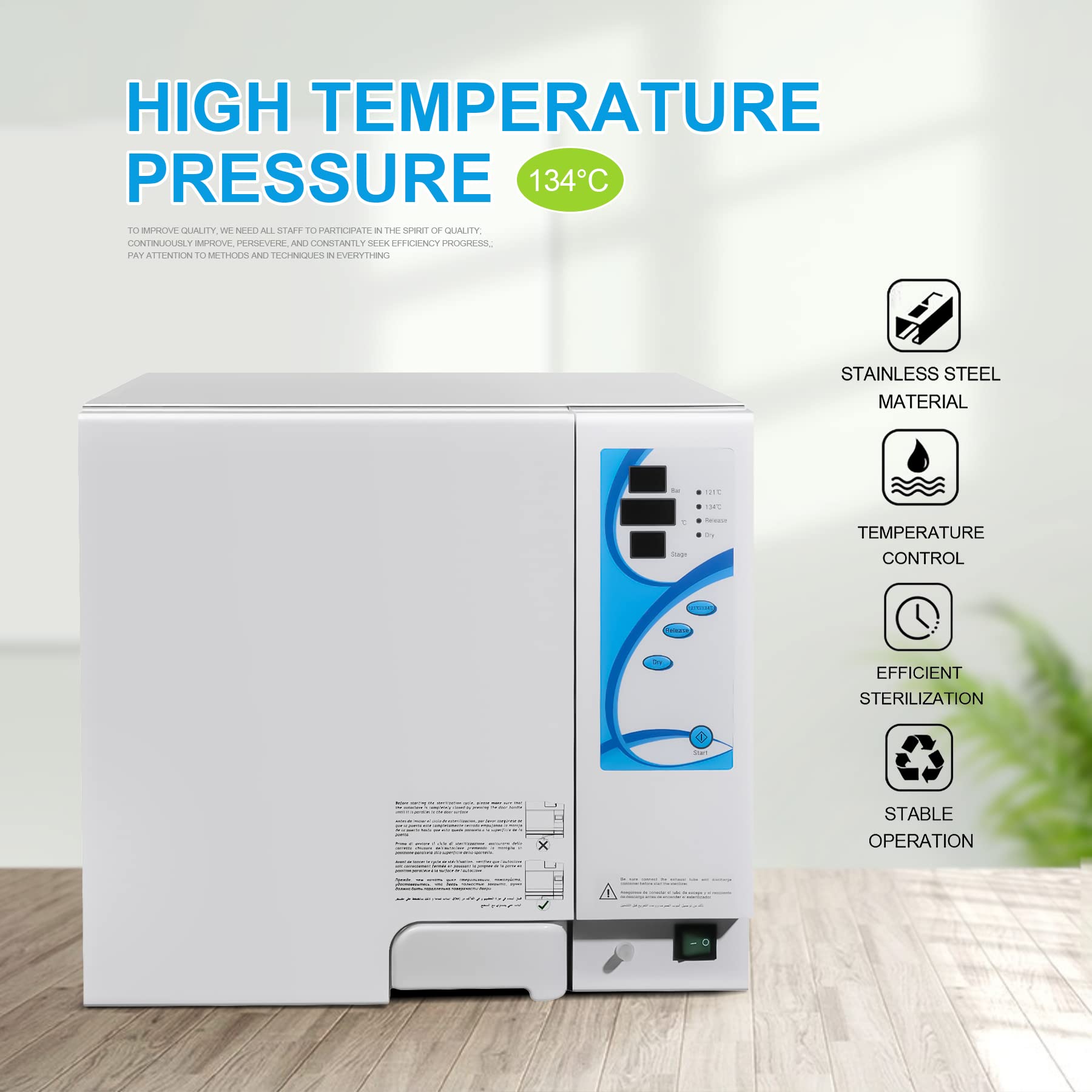 Premium Class N Autoclave Sterilizer 18L/23L - High Pressure Steam Sterilizer with Drying Function for Dental Clinics, Tattoo Shops & Laboratories (STE-18-E) - Medical Equipment, Beauty Tools & Lab Sterilization Solution