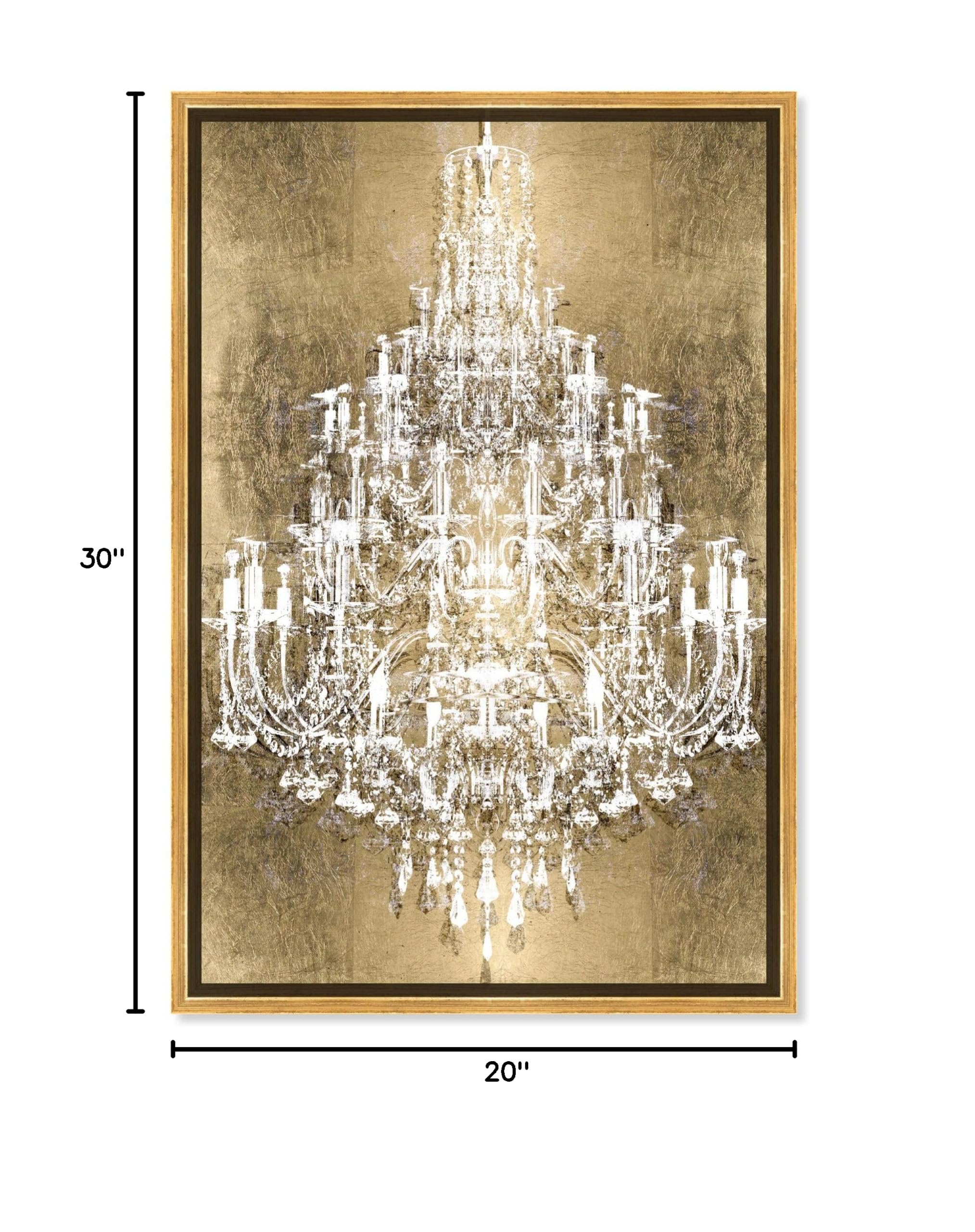 Elegant 'Montecarlo Gold' Chandelier Wall Art Canvas Print - Luxury Home Decor for Living Room, Bedroom & Office | Framed Glamorous Wall Decor