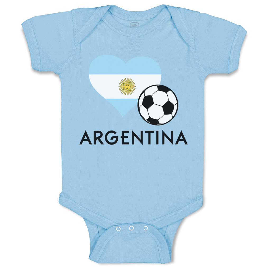 Custom Argentina Football Baby Bodysuit - Soft Cotton for Boys & Girls - Perfect for Soccer Fans