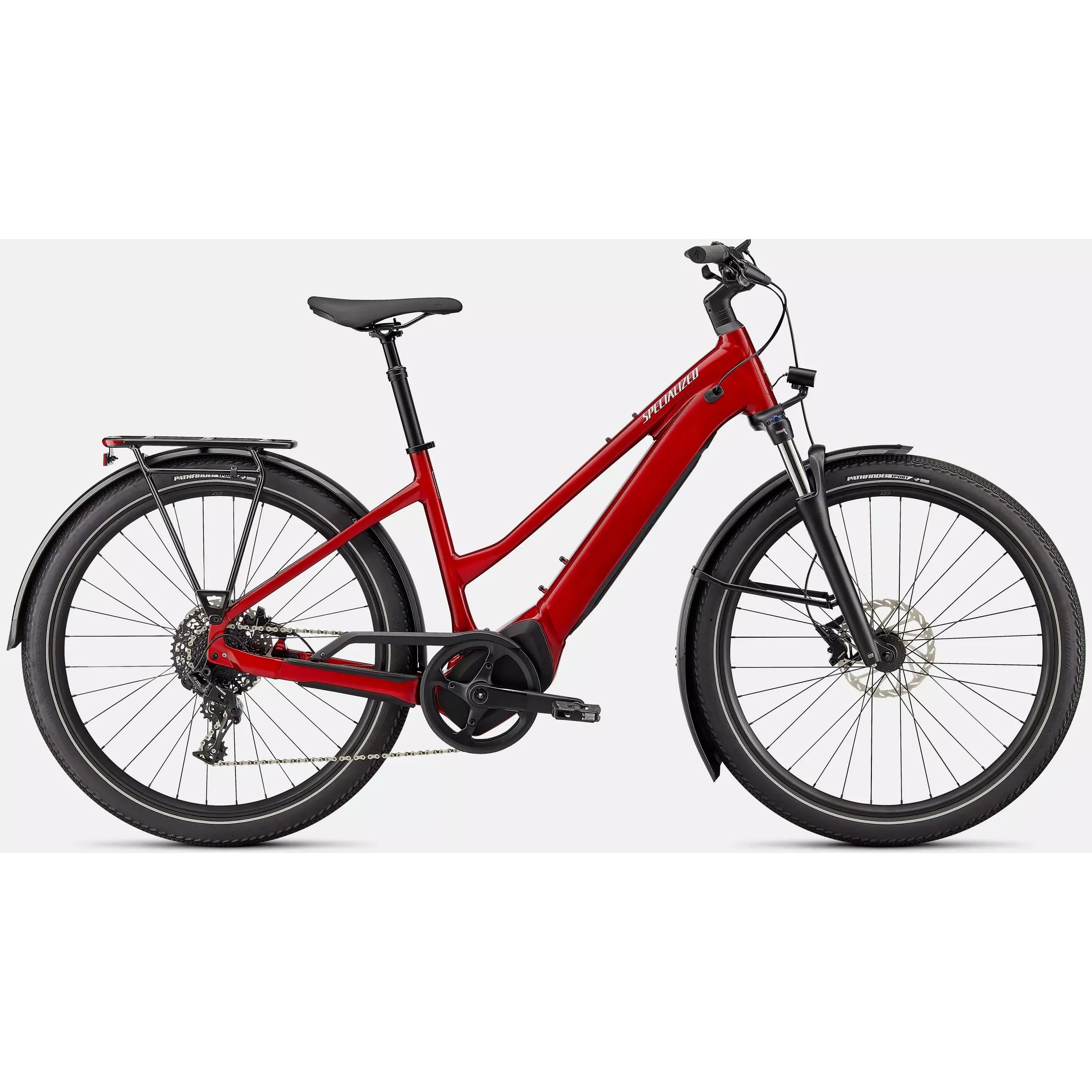 Specialized Turbo Vado 4.0 Step Through Electric Bike - Red Tint/Silver Reflective | Commuter E-Bike for Urban Riding & Leisure Cycling