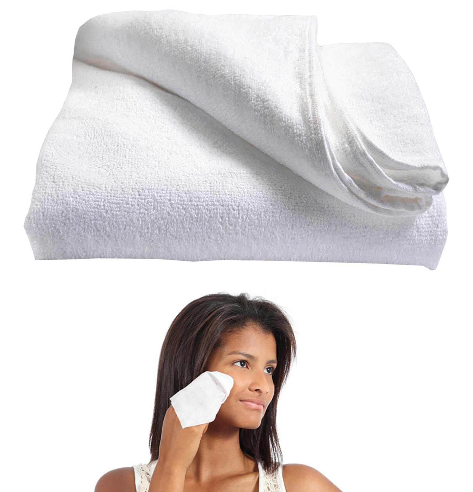 10-Pack Premium White Microfiber Cloths for Gentle Face & Body Cleansing | Soft Reusable Cleaning Towels for Skincare, Makeup Removal & Household Use
