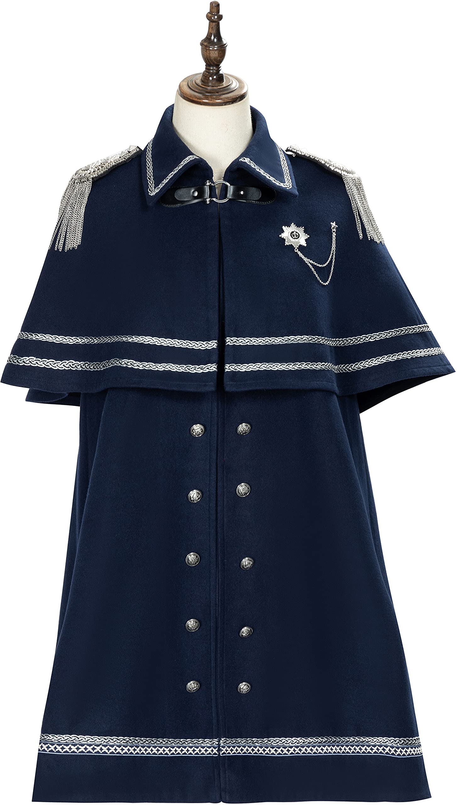 Women's Military Style Lolita Cape - Blue Gothic Kawaii Cosplay Costume for Anime Dress Up | Plus Size Anime Fashion for Girls & Women