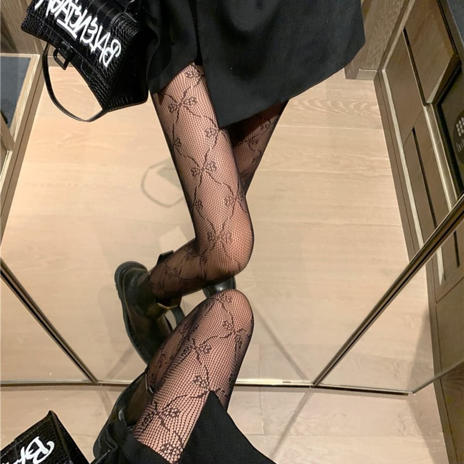 Verdancy 2Pcs Women's Ultra Stretchable Pantyhose - Hollow Floral Lace Stockings & Fishnet Tights, Plus Size, Comfortable & Breathable for Daily Wear, Party, Date Night & Special Occasions