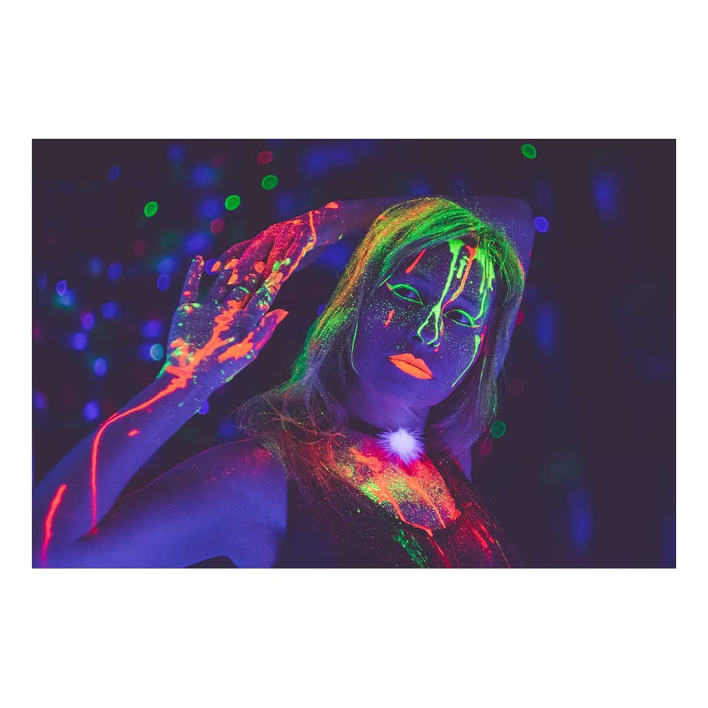 Americos Non-Toxic Neon Glow in The Dark Luminous Paint Powder - 50g Green Pigment for DIY Slime, Nail Art, Resin Crafts, UV Paint Mixing | Perfect for Night Parties, Concerts & Creative Projects