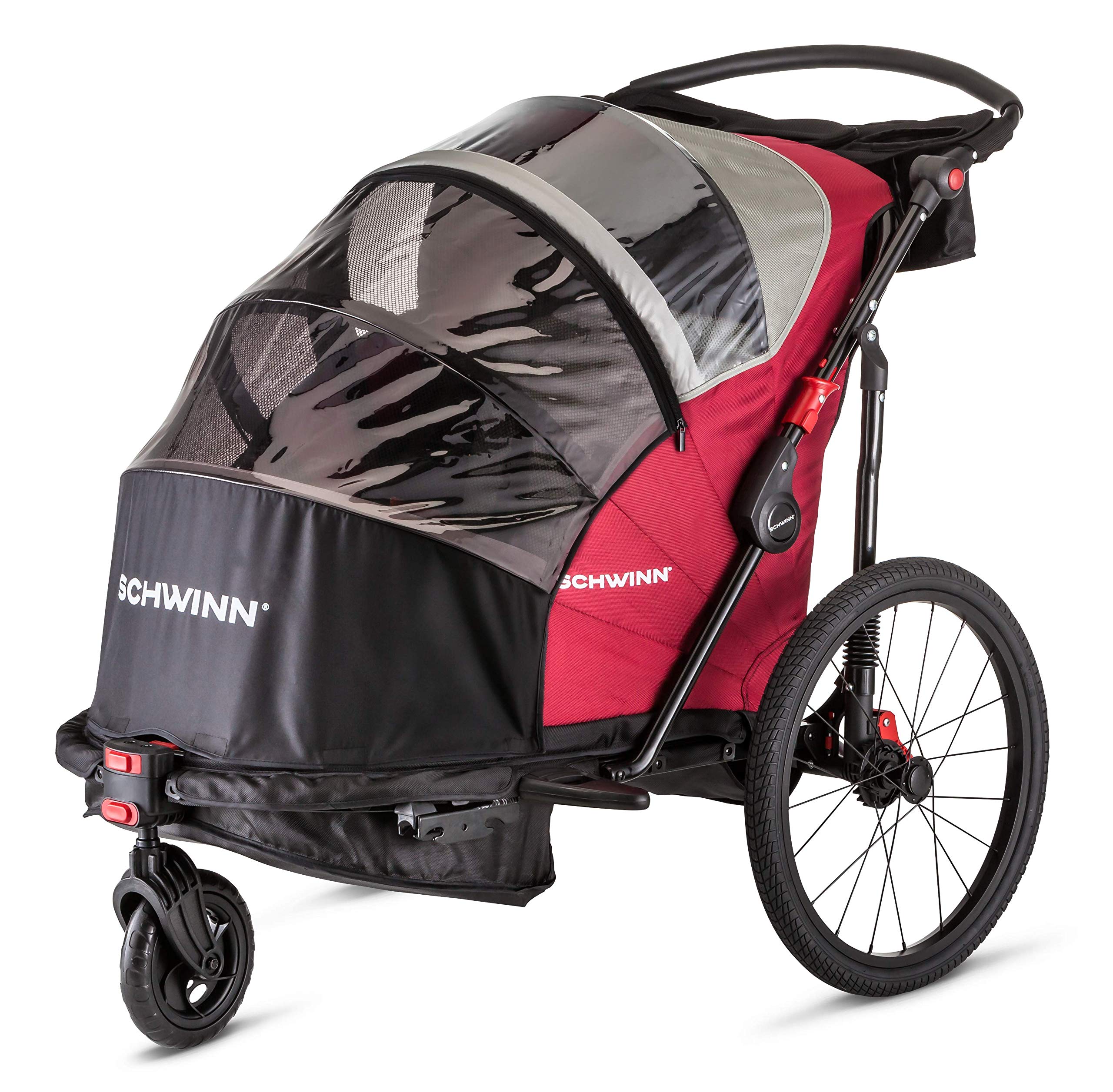 Schwinn Joyrider Echo & Trailblazer Bike Trailer for Kids - Convertible Single/Double Seat Baby Carrier with Canopy, 16/20