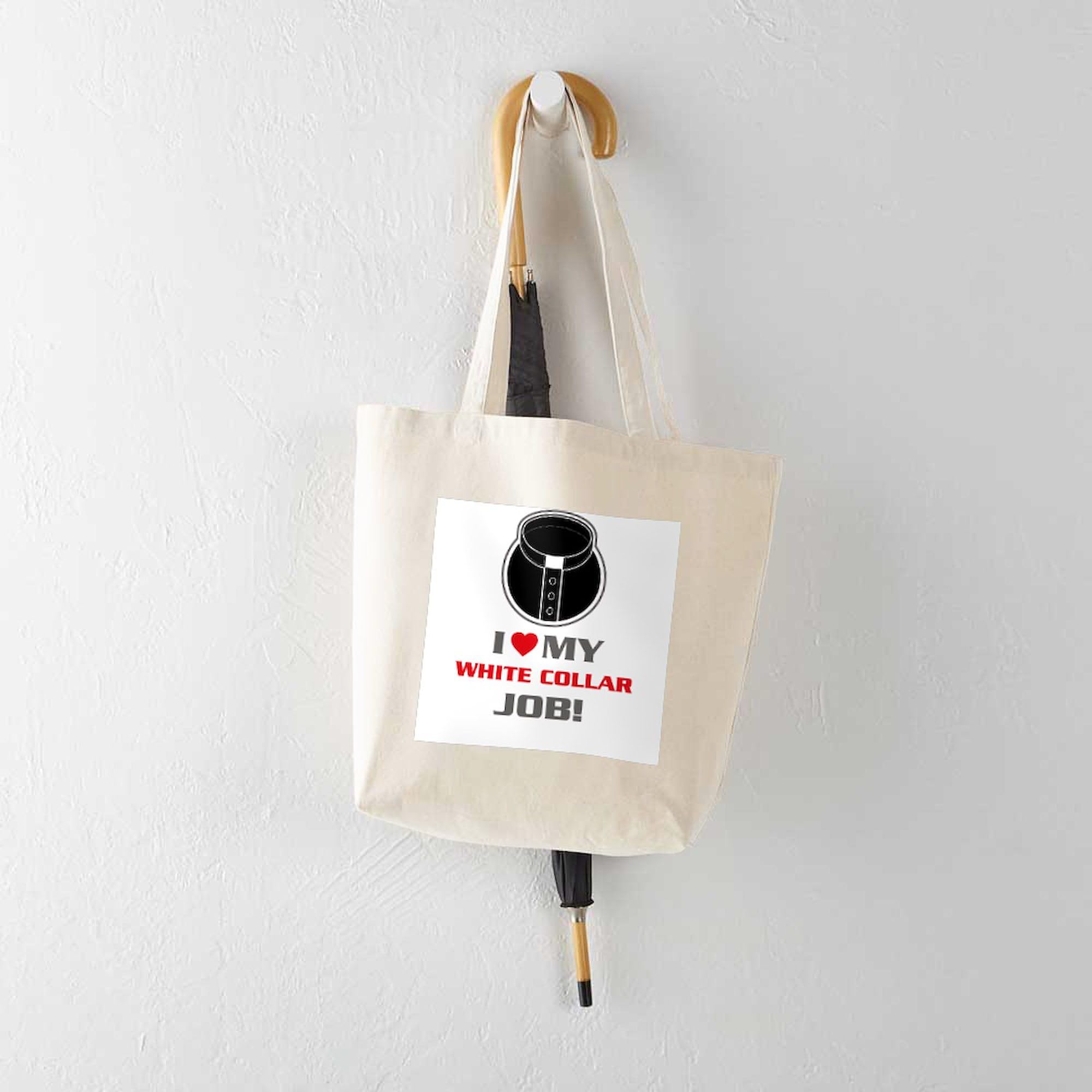 Eco-Friendly Natural Canvas Tote Bag - Reusable White Collar Shopping Bag for Work, Groceries & Beach | Durable & Stylish Carryall for Professionals & Students