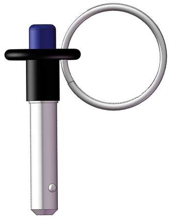 Stainless Steel Button Handle Lock Pin with Ring - 1-1/2