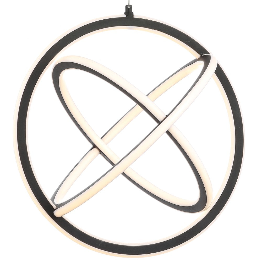 Orbit 16.5 Inch Adjustable LED Metal Pendant Light - Modern Industrial Ceiling Fixture for Kitchen Island, Dining Room, or Living Room Lighting