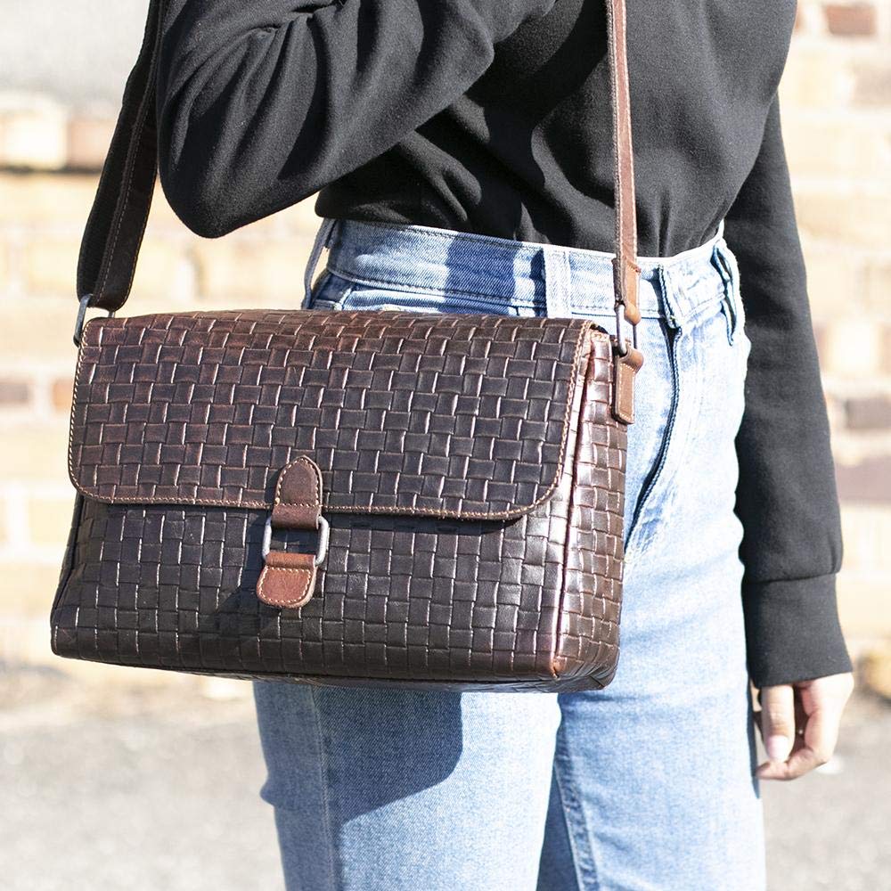 Voyager Woven Olivia Crossbody Bag #WF218 - Stylish Women's Leather Shoulder Purse for Everyday Use, Travel & Shopping