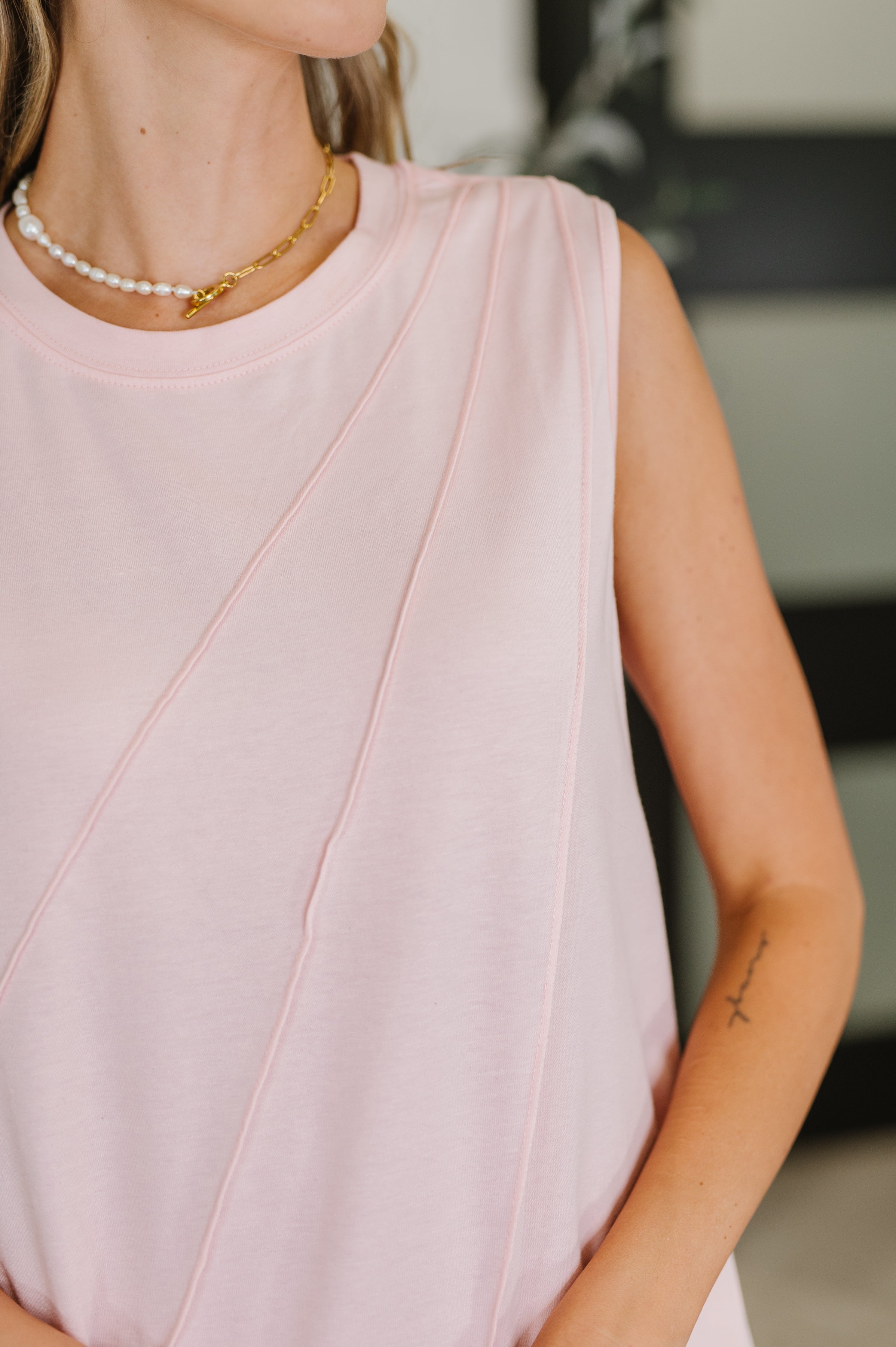 Stylish Pink Pleat Detail Sleeveless Top for Women | Trendy Summer Blouse | Perfect for Casual Outings, Beach Vacations & Date Nights