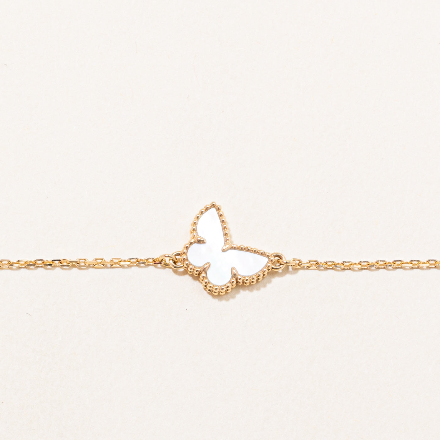 Van Cleef & Arpels Sweet Butterflies 18K Gold Bracelet - 7 Inches, Elegant Jewelry for Women, Perfect for Weddings, Parties & Special Occasions