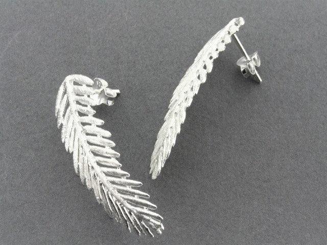Cleopatra Fern Stud Earrings - Dainty Gold Plated Leaf Earrings for Women - Perfect for Everyday Wear, Boho Jewelry, and Gift Giving