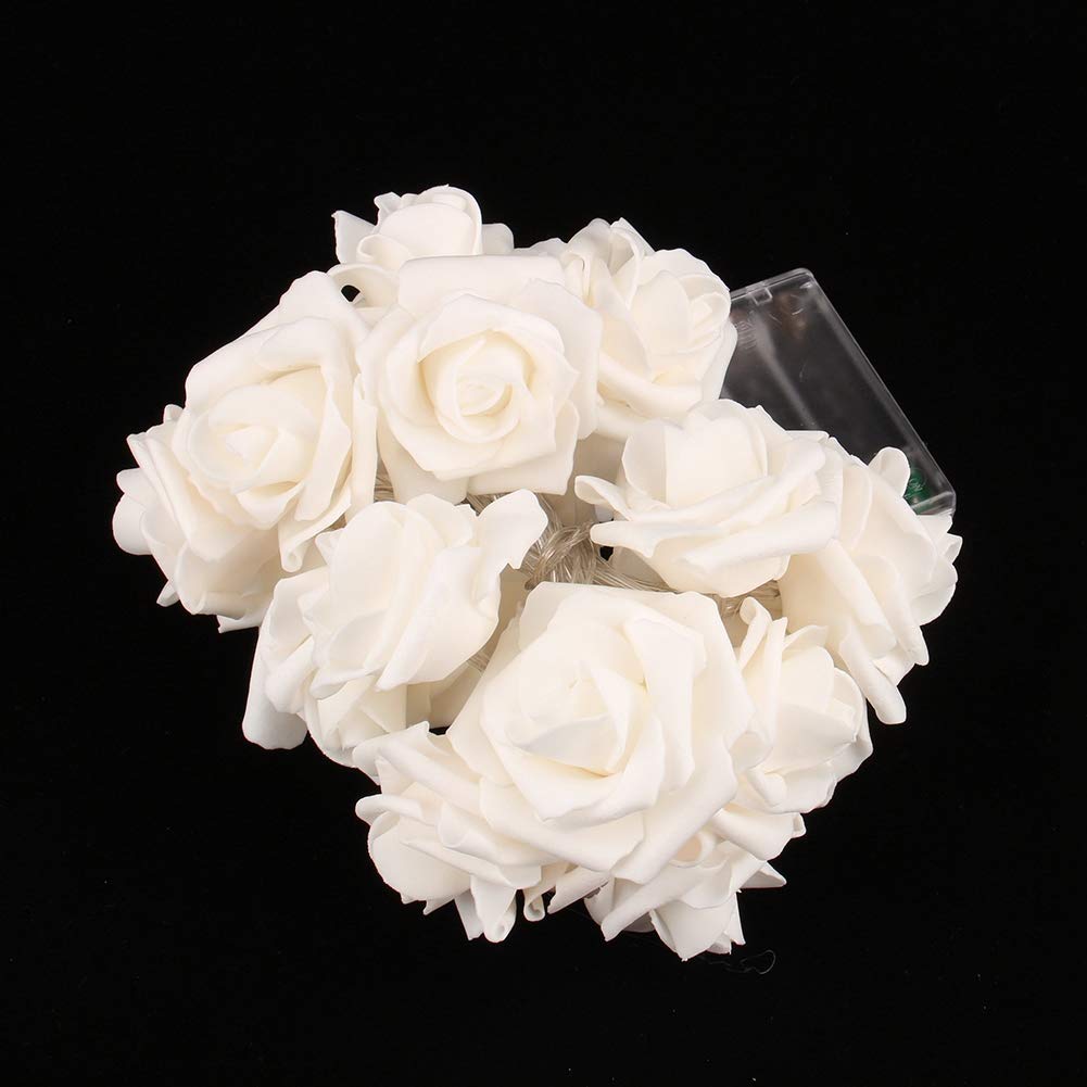 20 LED Rose Flower String Lights - Battery Operated Fairy Lights for Wedding, Room, Garden & Festival Decor | Romantic Ambiance Lighting for Parties, Bedroom & Outdoor Events