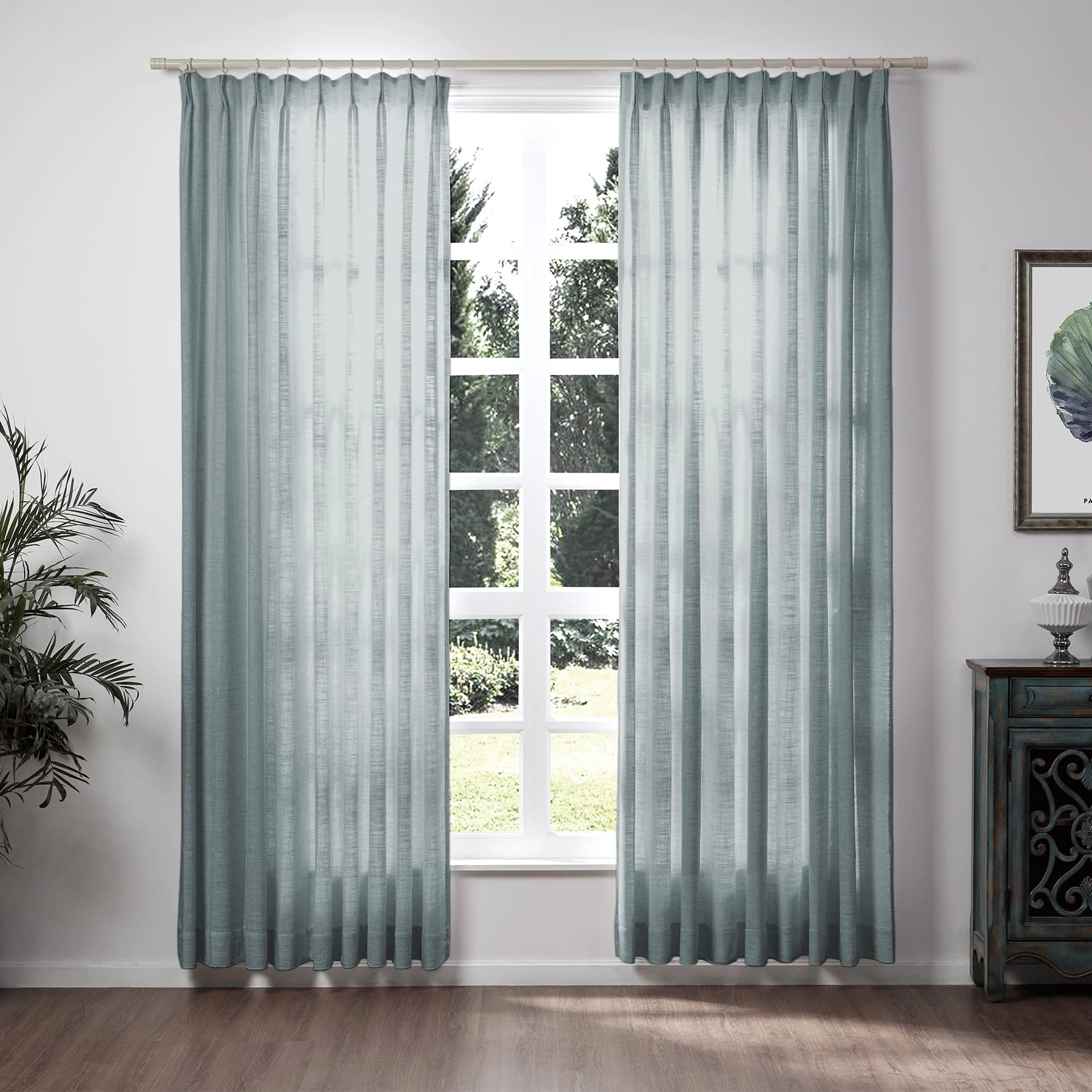 Liz Loft Extra Long Pleated Curtains - 84 Inch Length Blackout Drapes for Living Room & Bedroom | Thermal Insulated Window Treatments for Home Decor