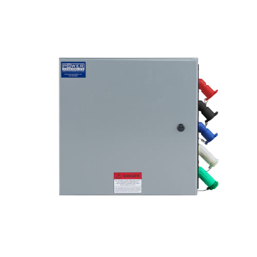 400A 347/600V Threaded Post Camlock Connection Box with Male Neutral - Heavy Duty Electrical Power Distribution for Construction Sites, Events, and Industrial Applications