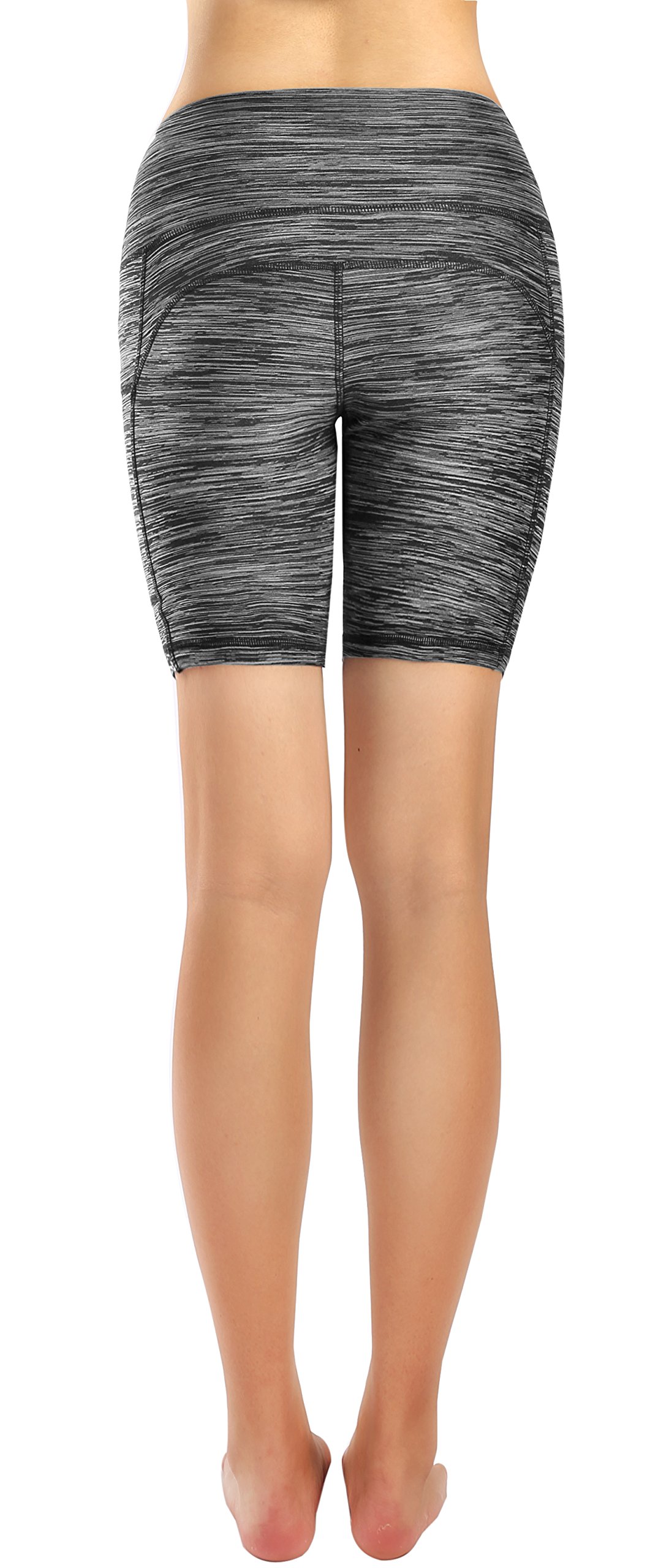 Flatik Women's High Waisted Yoga Shorts - Breathable Workout Running Shorts with Side Pockets for Gym, Yoga & Active Lifestyle